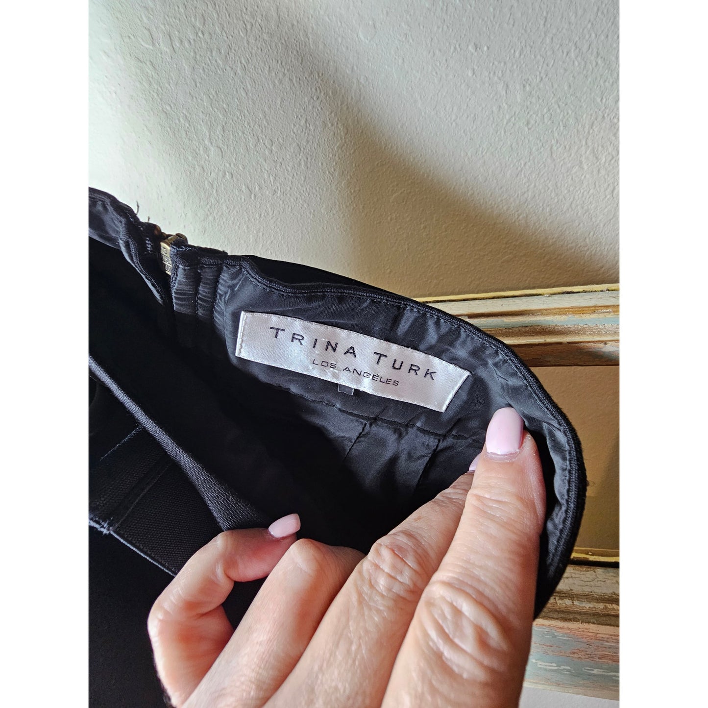 Trina Turk LA lined Black Belted Mini Skirt With Pleats Size 10