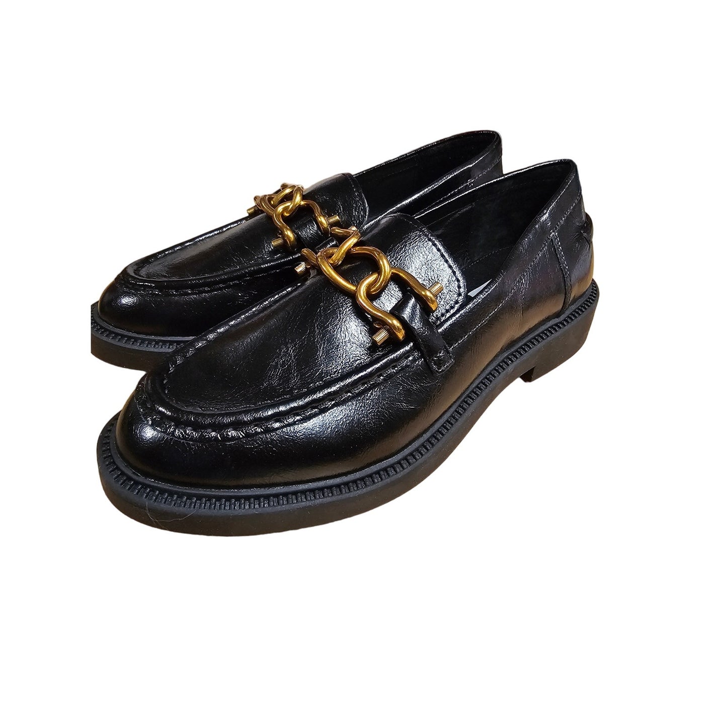 NWOB Black Leather Steve Madden Kalon Loafers with bit accents size 9