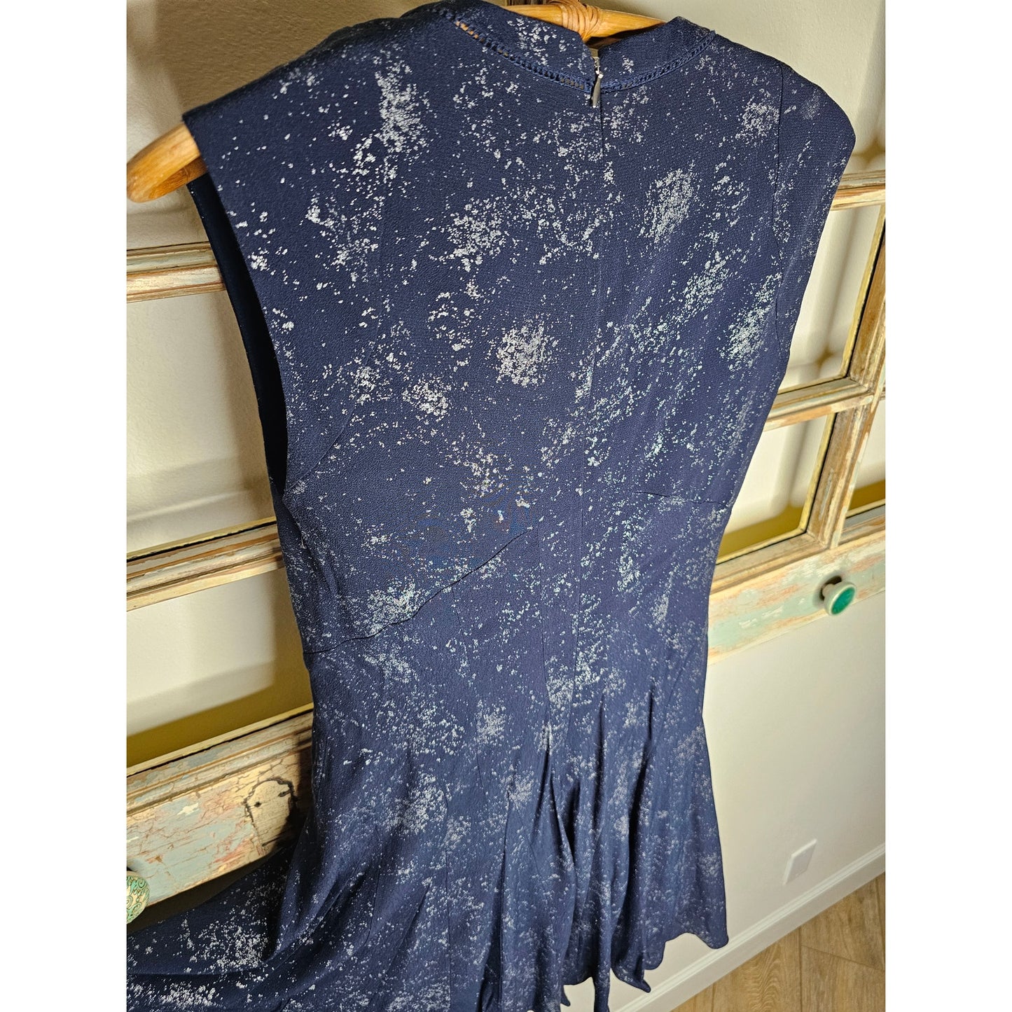 NWOT Rebecca Taylor Lined Size 4 Blue Godet Sleeveless Dress