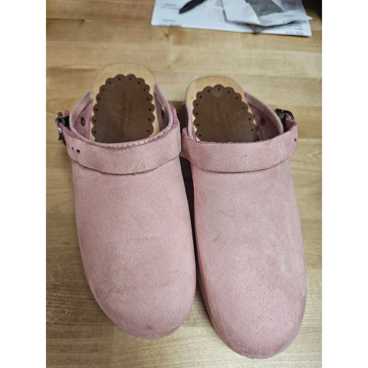 Hannah Anderson Pink Suede Slip On Clogs Ladies size 6