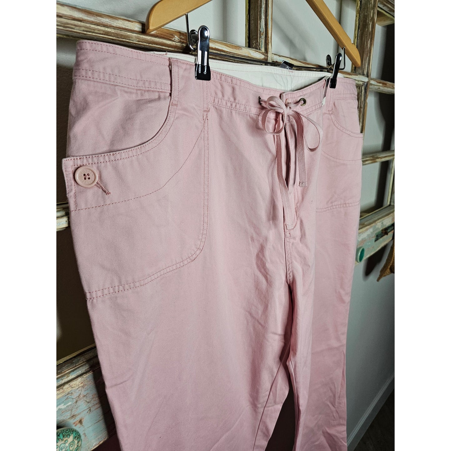 NWT Women's Pale Pink Venezia Drawstring Pants with pockets Size 24