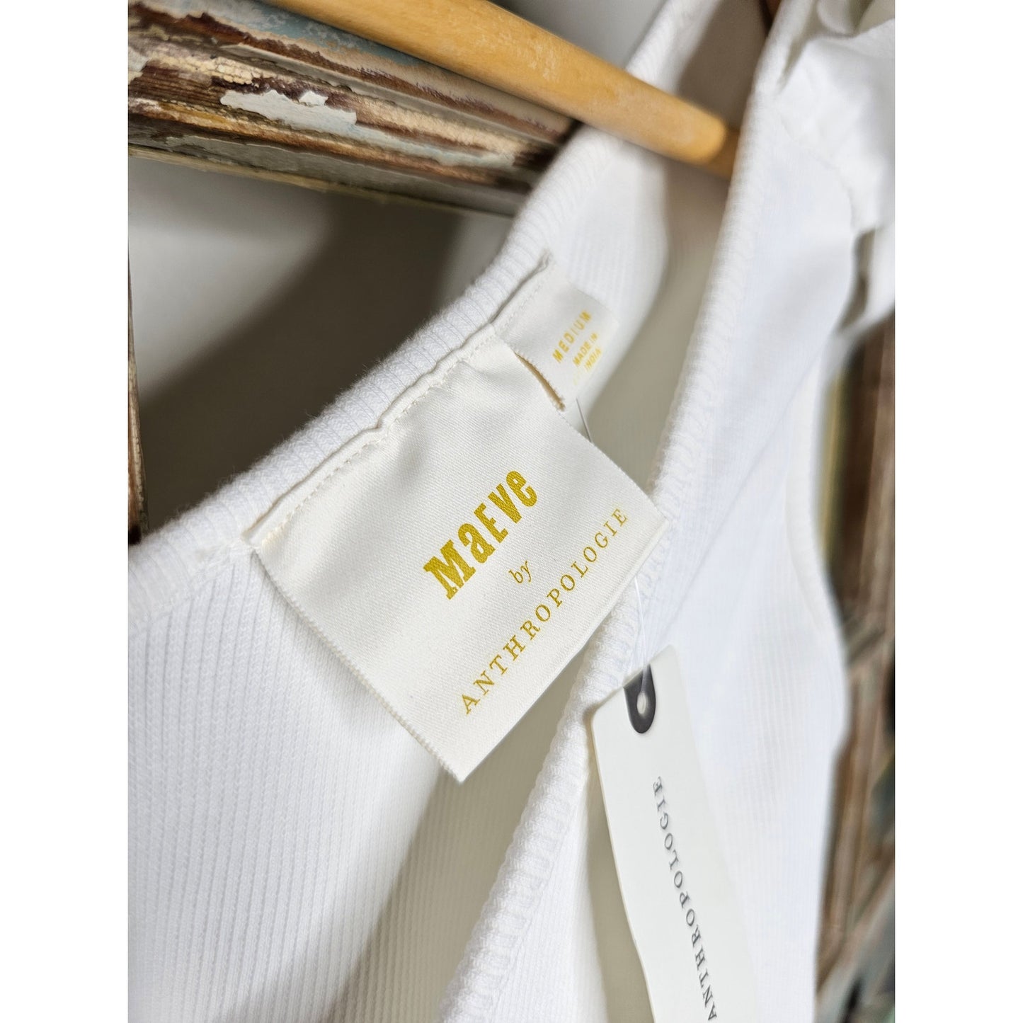 NWT Anthropologie Maeve White Tank Top W/ Bows Ladies size Medium