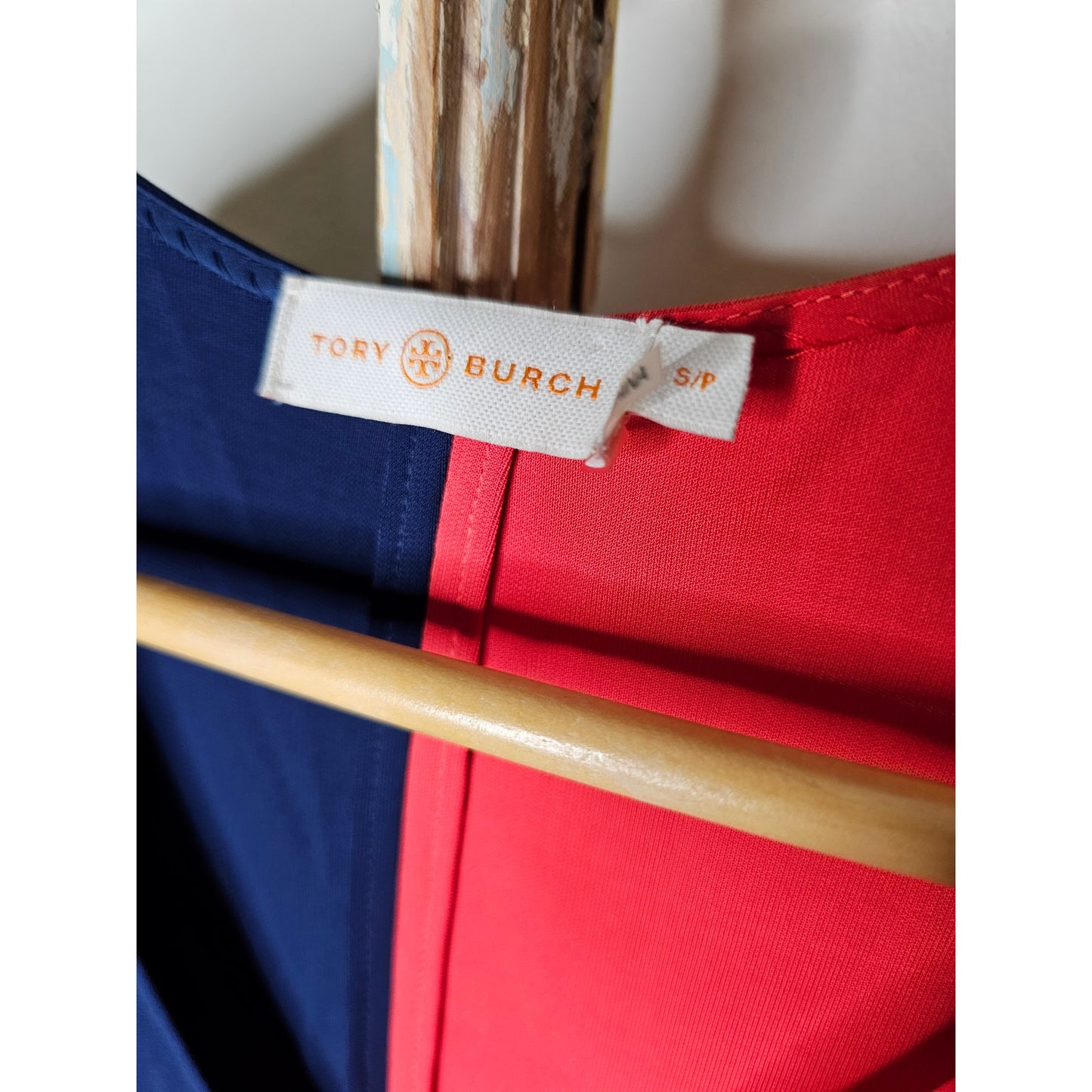 Tory Burch Walden Asymmetrical Color block Midi Dress Ladies Size Small