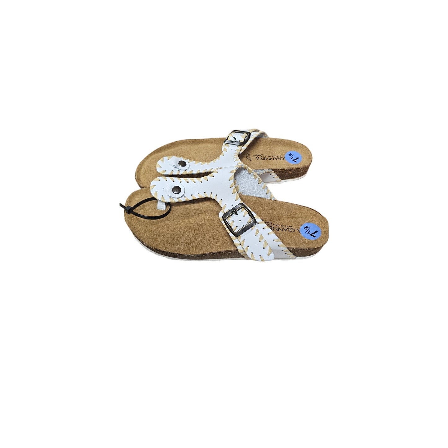 NWT Leather Sandals Italian made A. Giannetti Ladies 7.5 rubber soles
