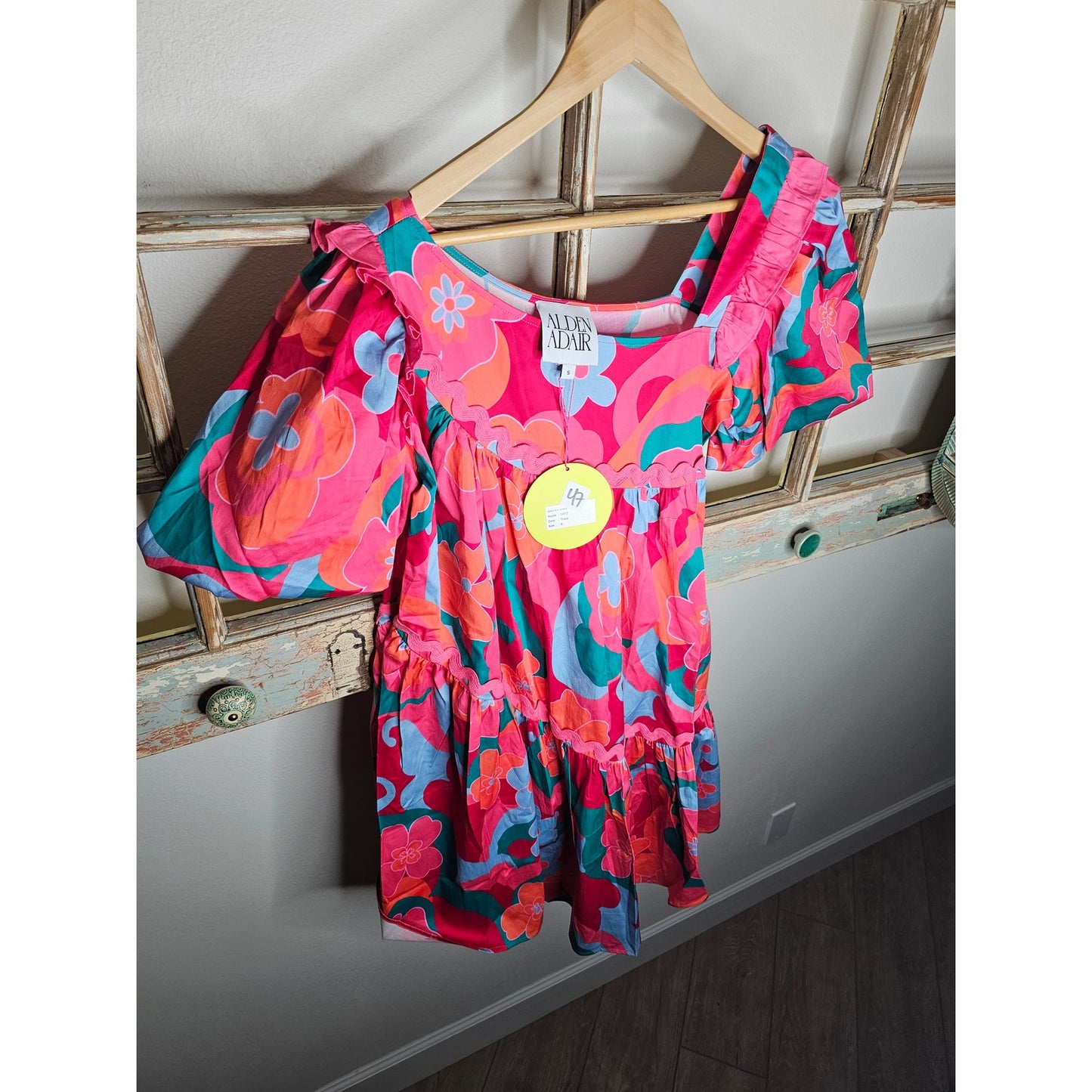 NWT Alden Adair Chandler Trippy Mini Babydoll Dress Size XS