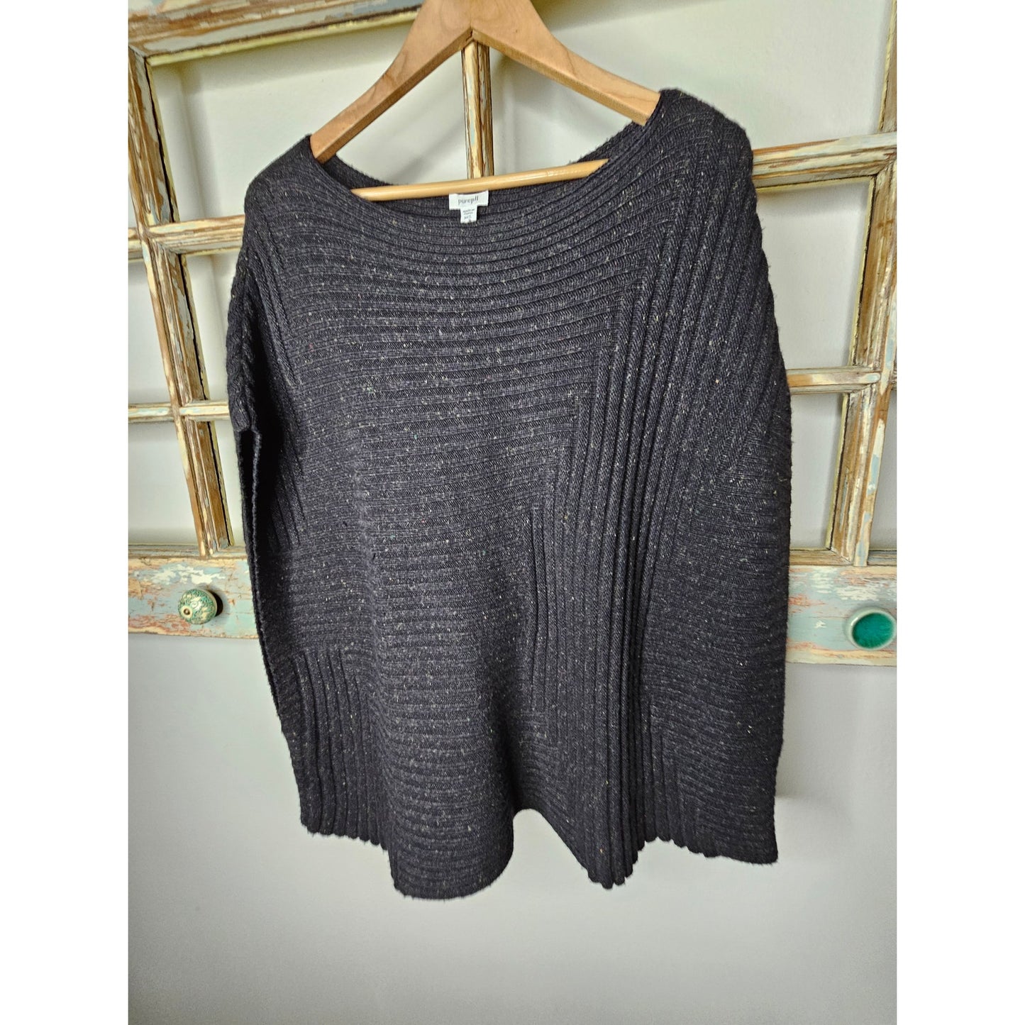 J.Jill PureJill Pullover Ribbed Knit Wool blend Gray Vest Ladies size Large