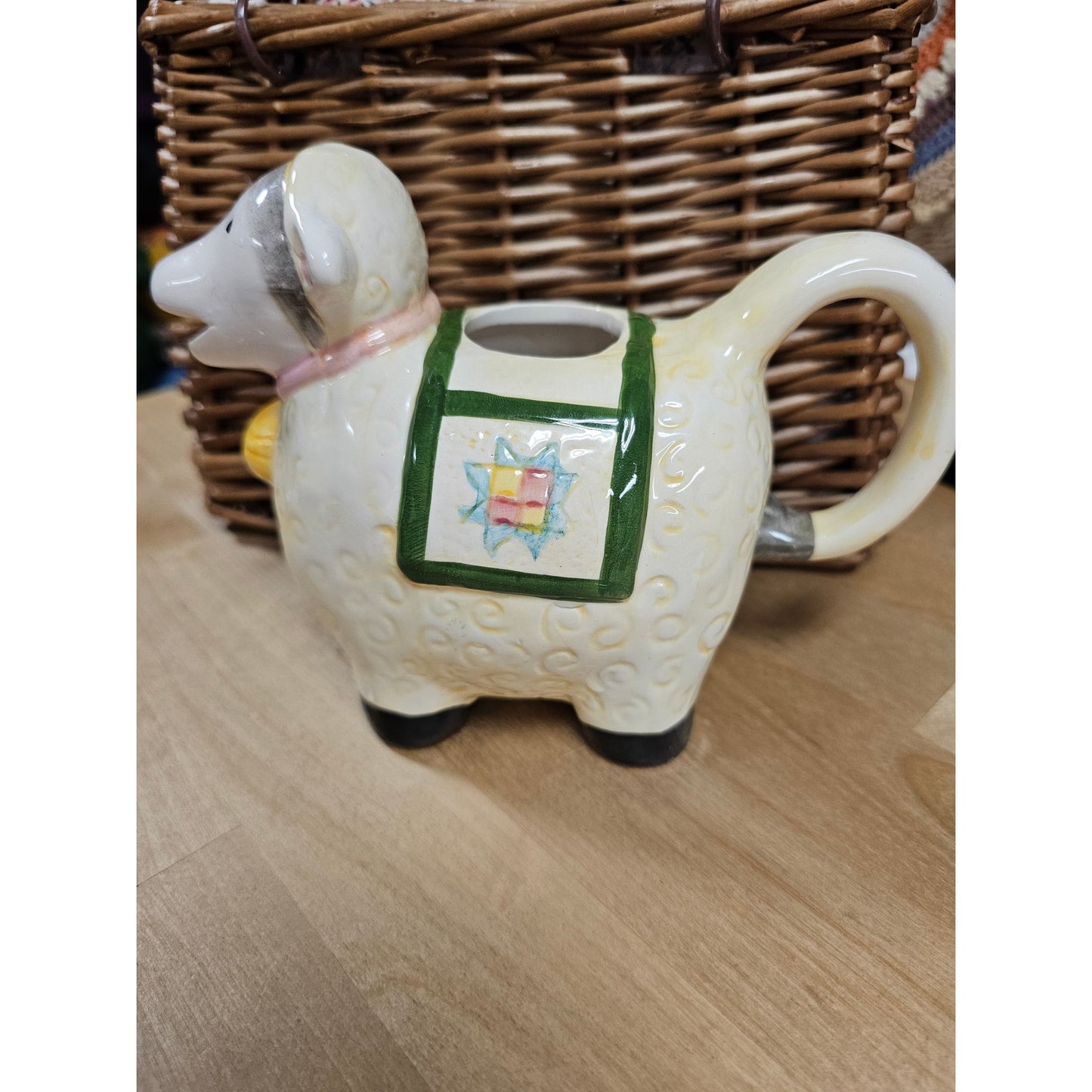 Vintage Ceramic Sheep Lamb Creamer / Pen Holder / Planter