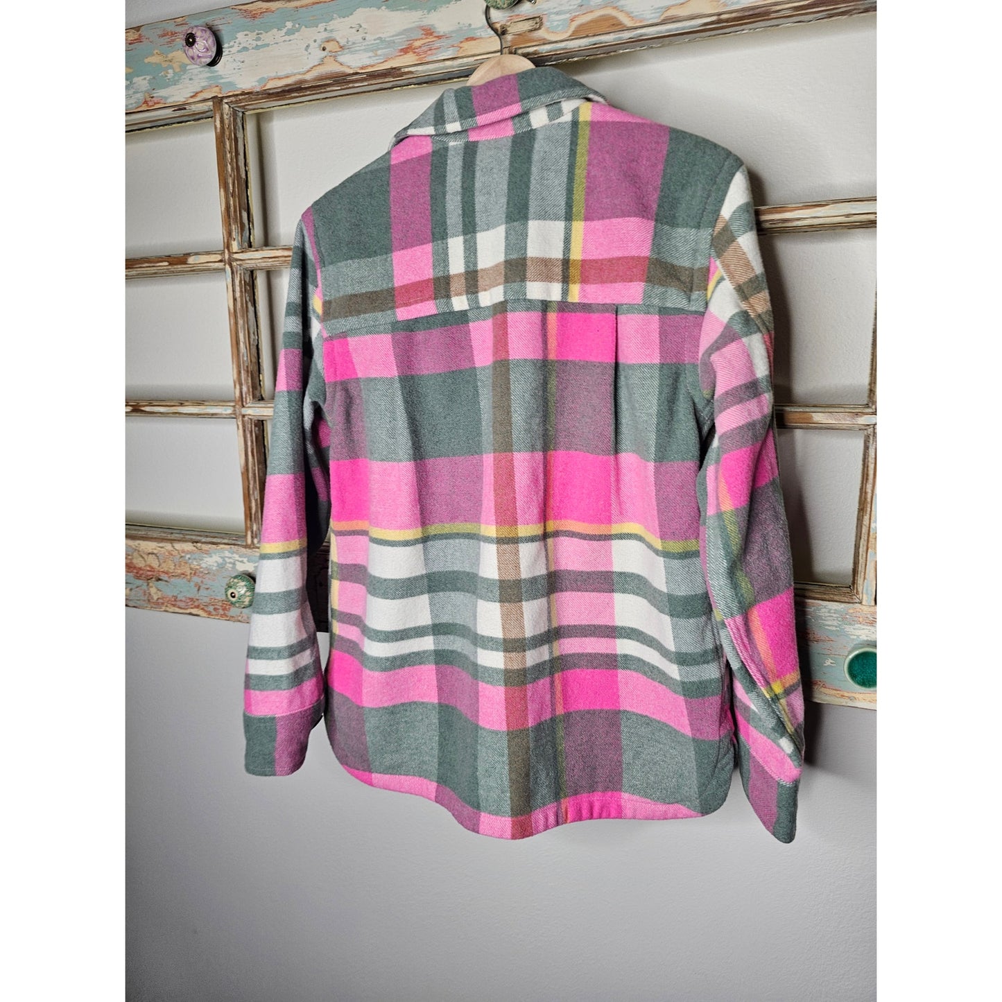 Free Assembly Pink/white/Gray Wool Blend Shacket Ladies size Small