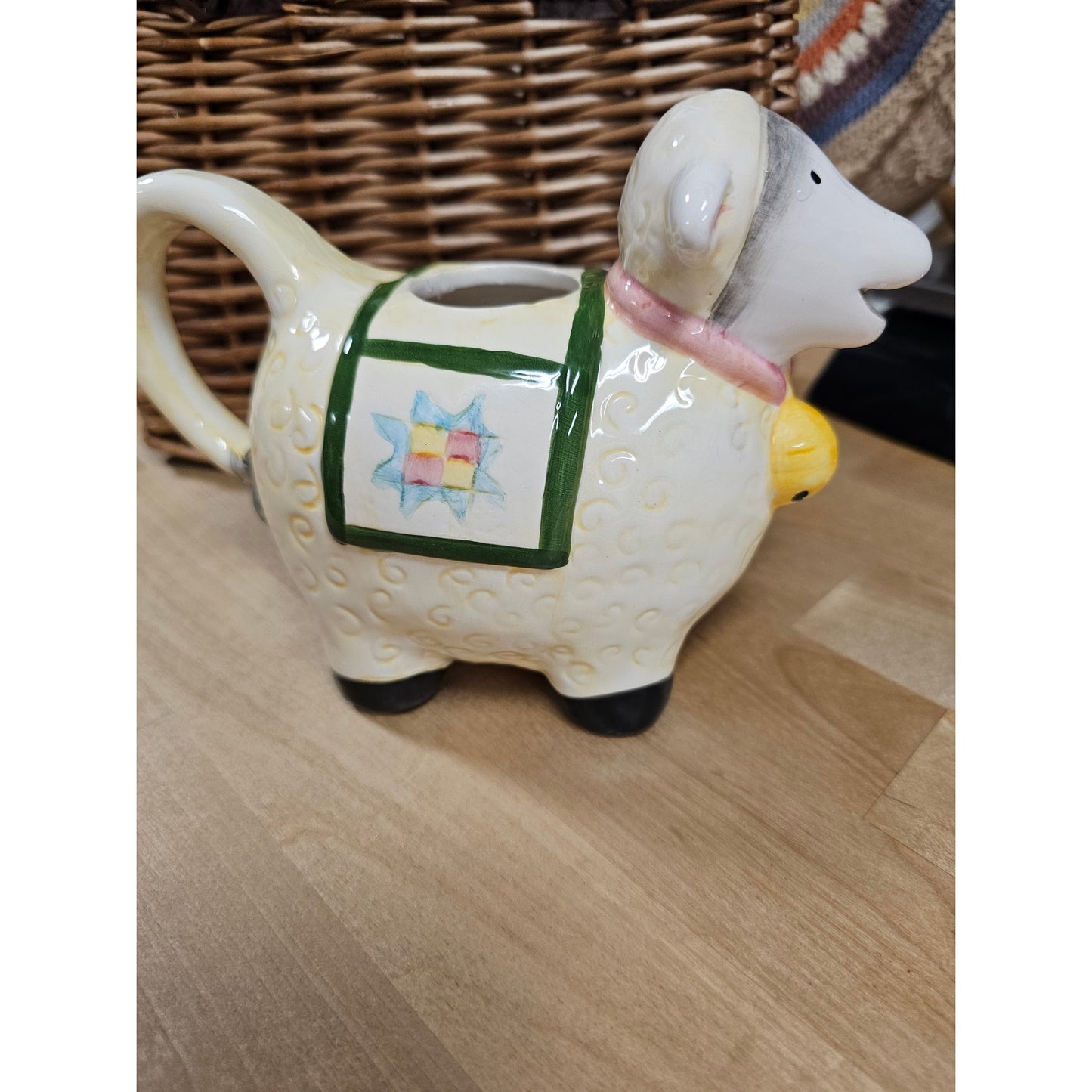Vintage Ceramic Sheep Lamb Creamer / Pen Holder / Planter