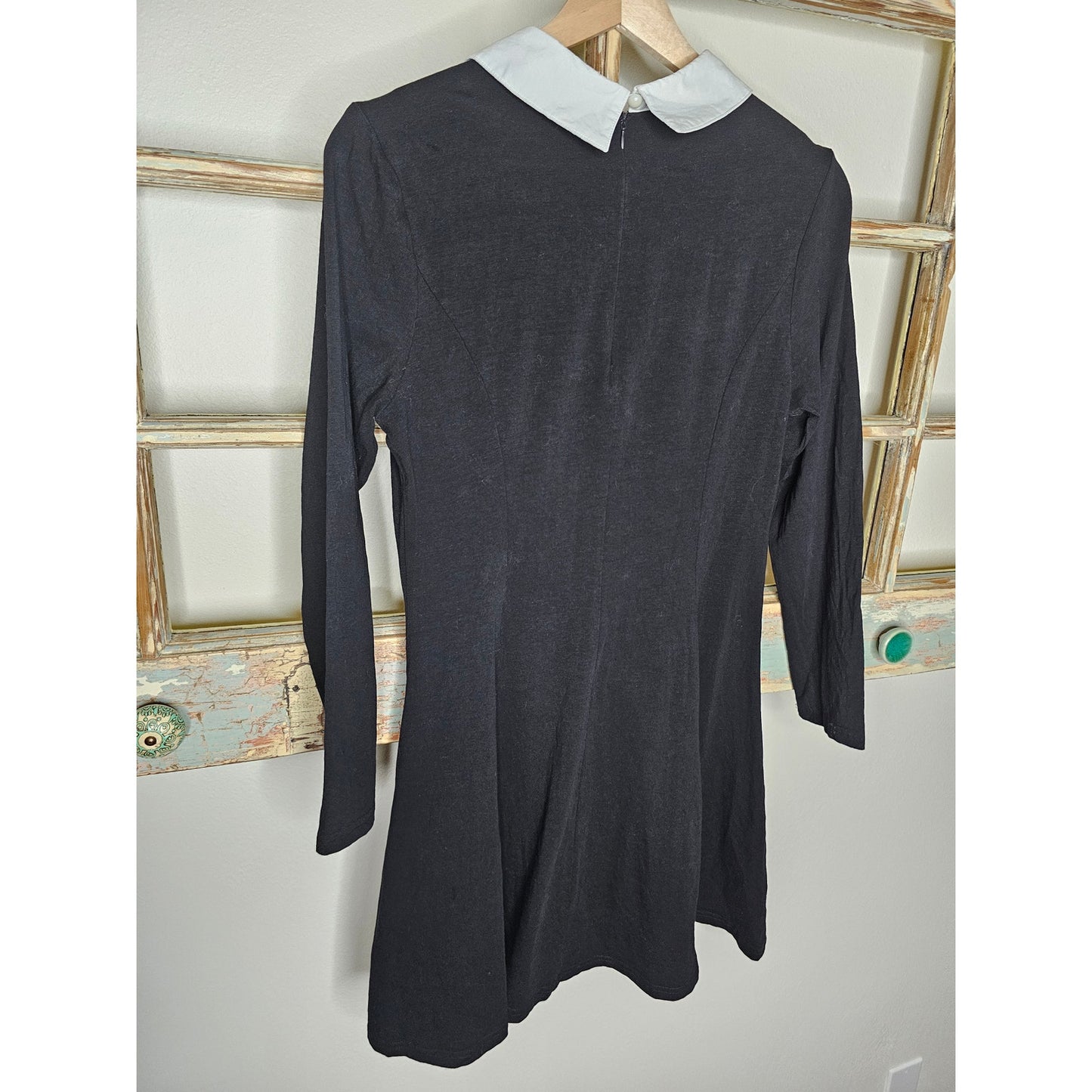 Aphratti Black Dress Size Large Peter Pan collar skater skirt