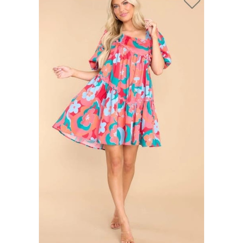 NWT Alden Adair Chandler Trippy Mini Babydoll Dress Size XS