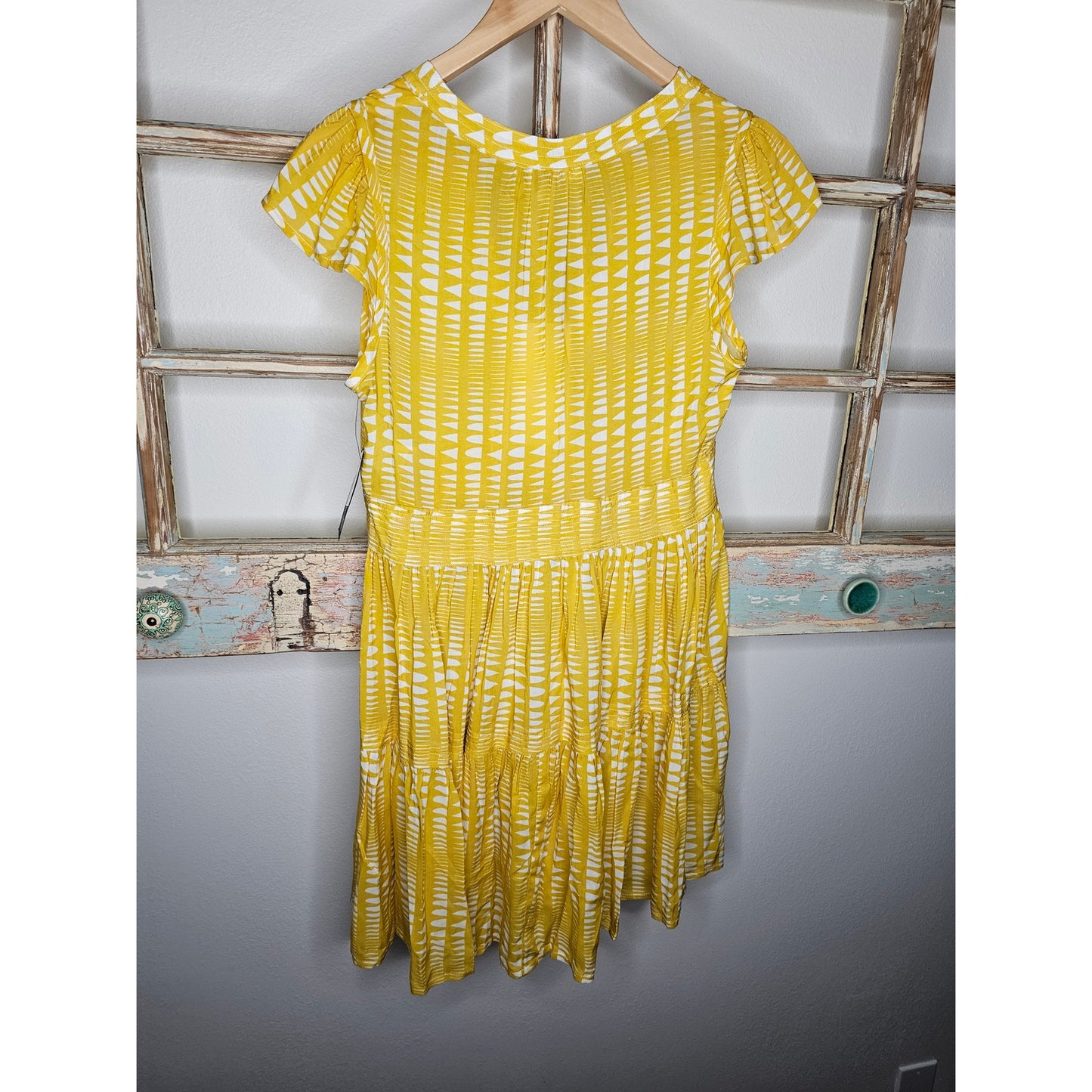 NWT Lemlem Flutter Sleeve Tiered Dress Size Small