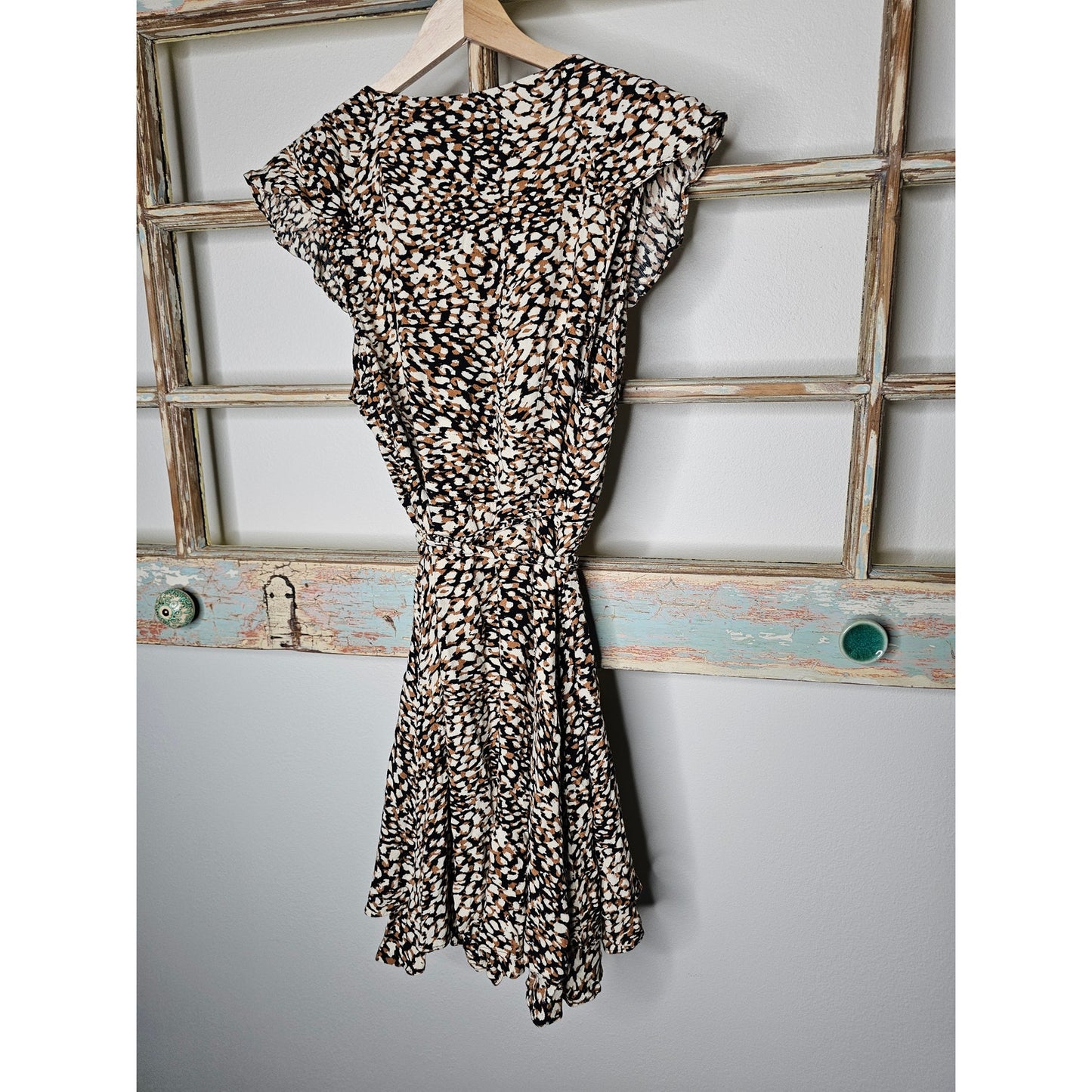 Free People Wrap Dress French Quarter Animal Print Mini Ladies size Medium
