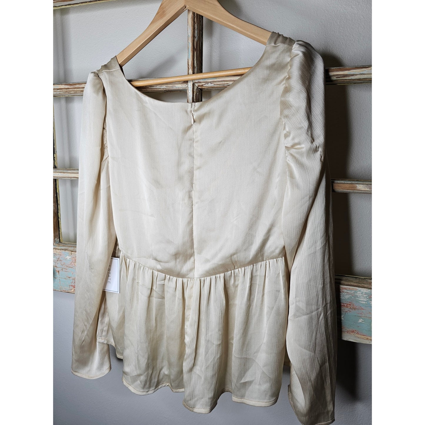 NWT 1.State Long Sleeve Squareneck Empire Top Ladies Size 16