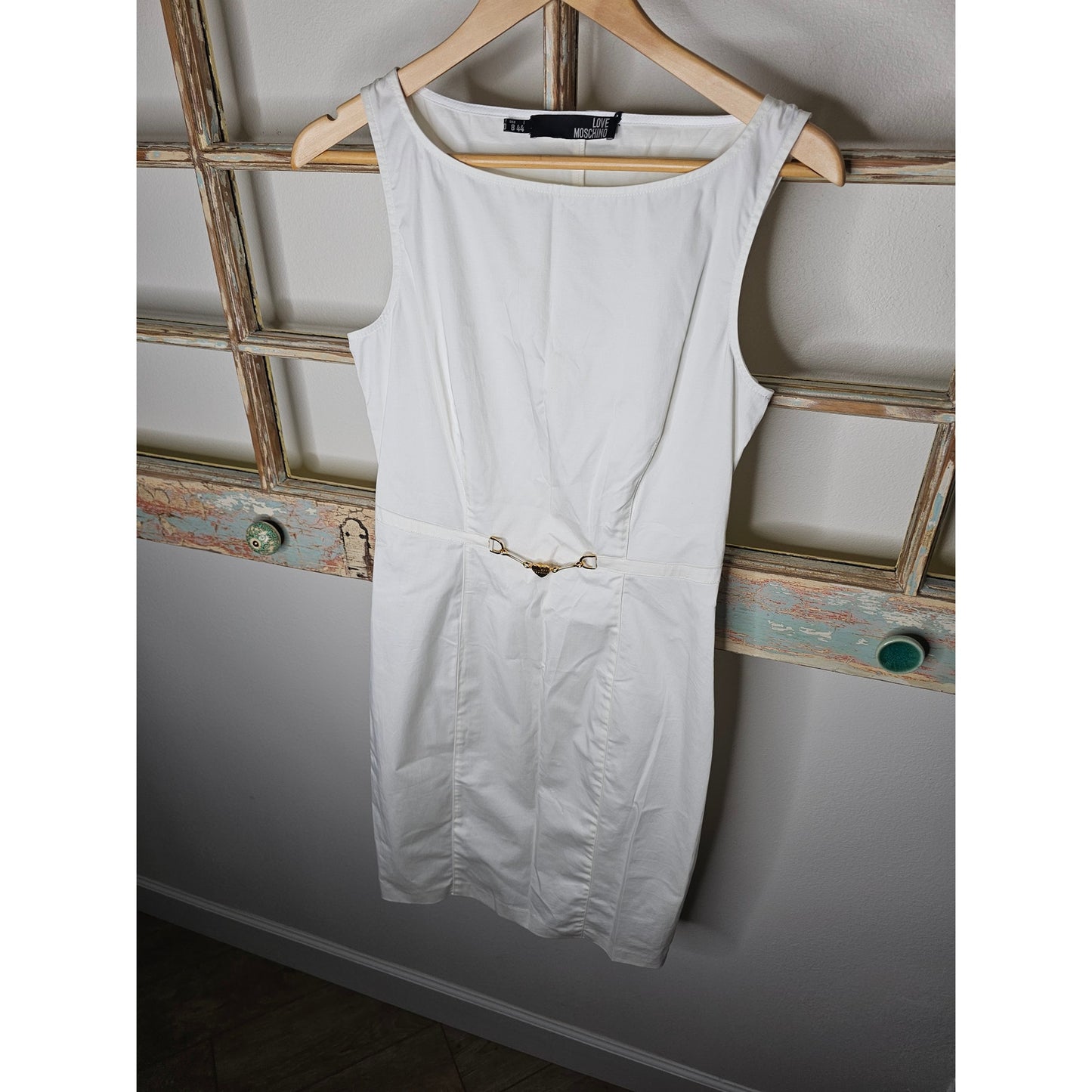 NWT Moschino White Cotton Sleeveless Lightweight Dress Size 8