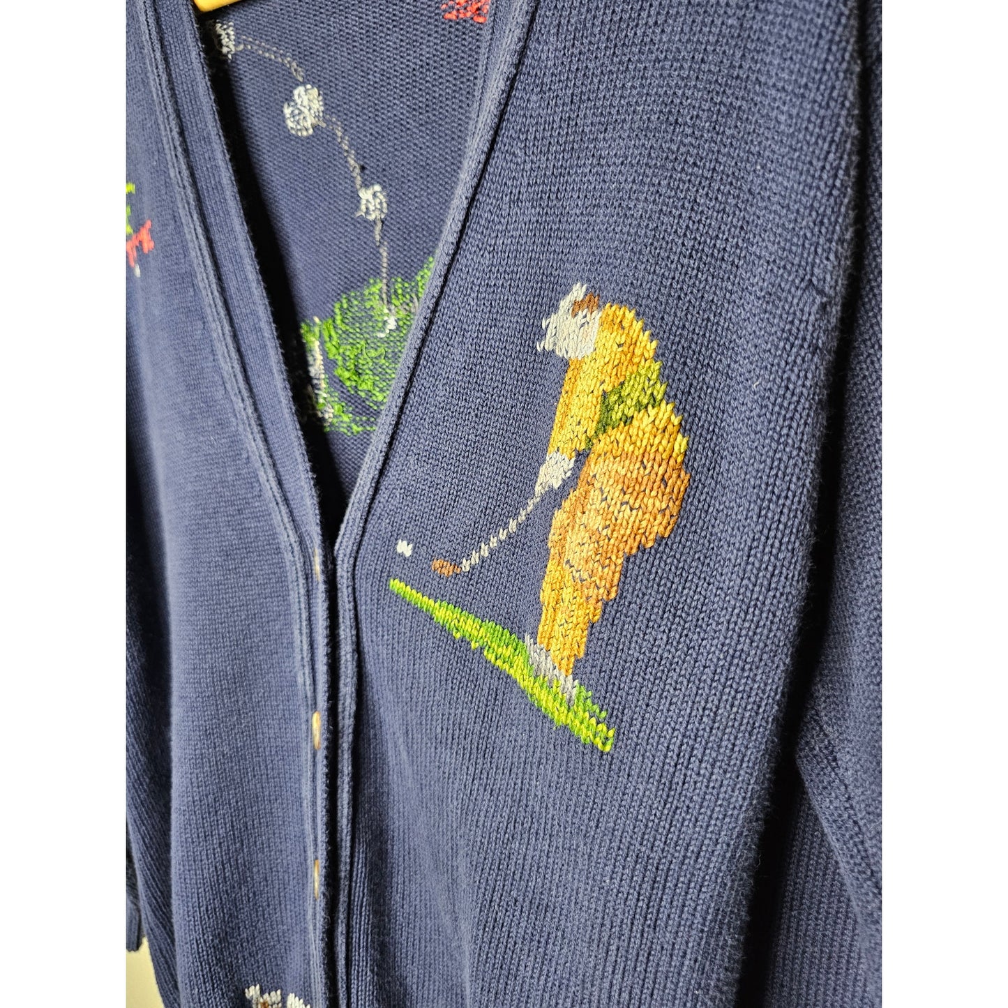 Vintage Lands End Golf Front Button Cardigan Ladies Size Small