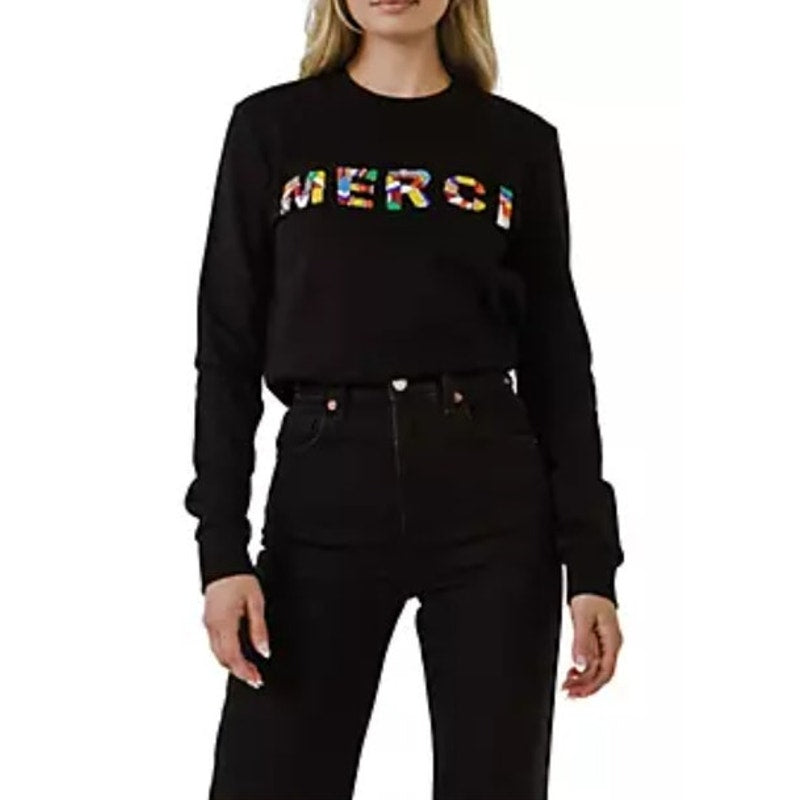 Endless Rose "Merci" Embellished Sweatshirt Ladies size Small