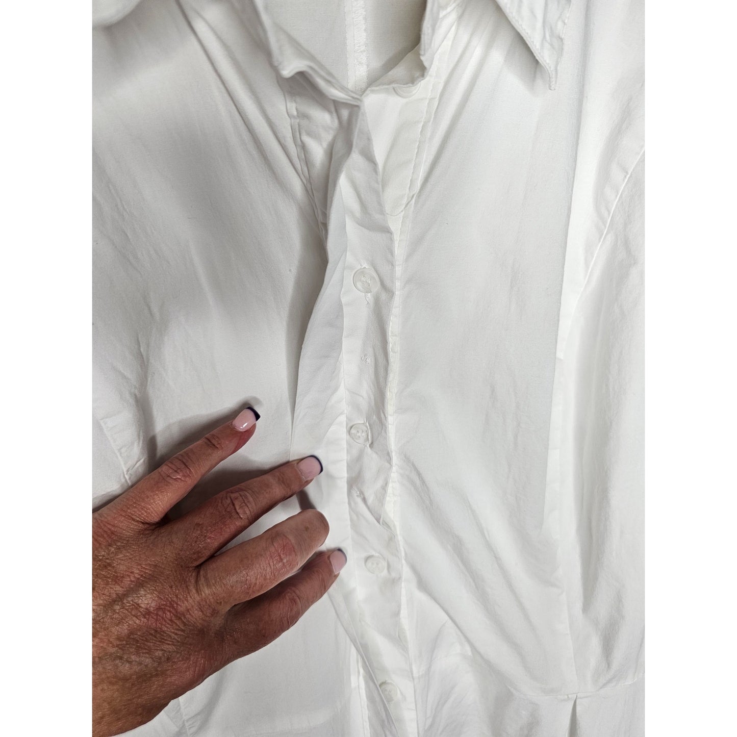 Lane Bryant White Extreme Peplum Tunic Shirt Ladies size 26