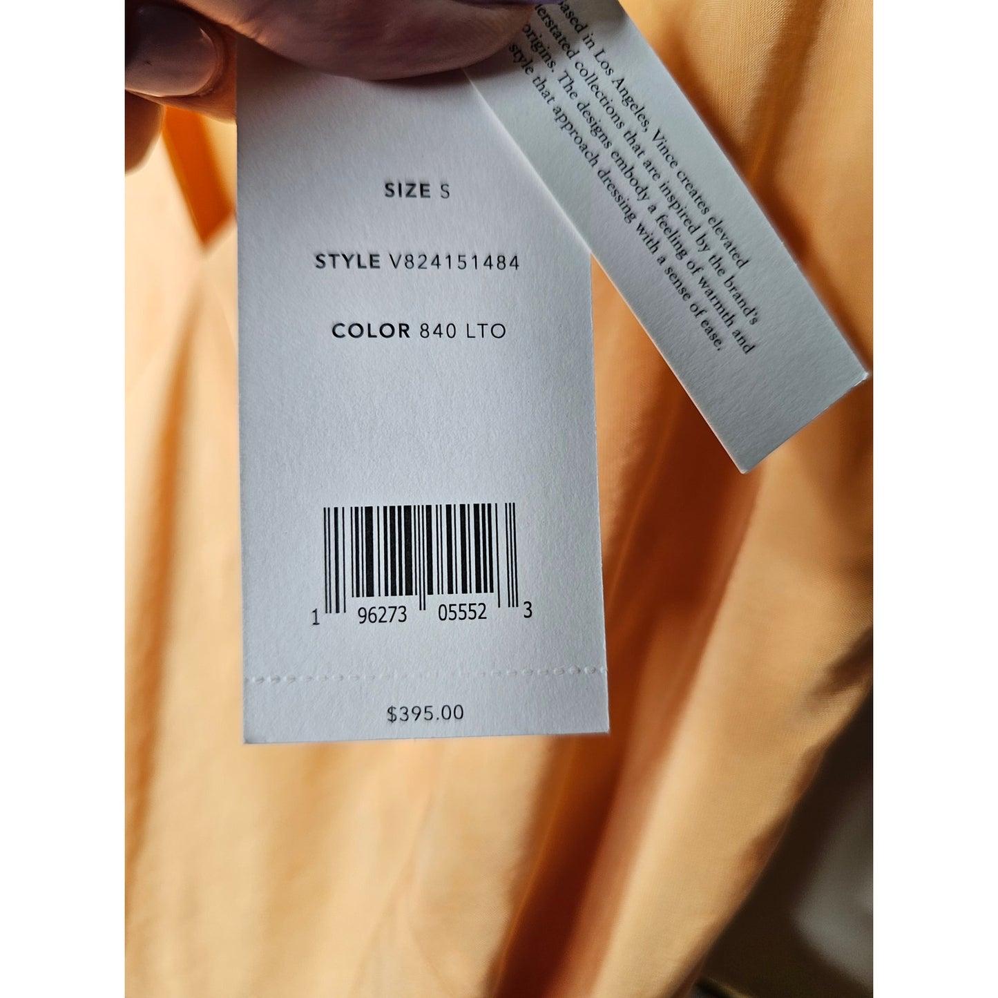 NWT VINCE Cloque lined Midi Dress In Sherbert ladies size Small