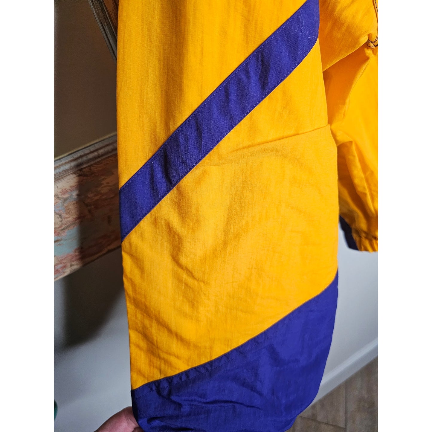 Vintage Boston Marathon Nylon Embroidered Purple/Gold Jacket size Large