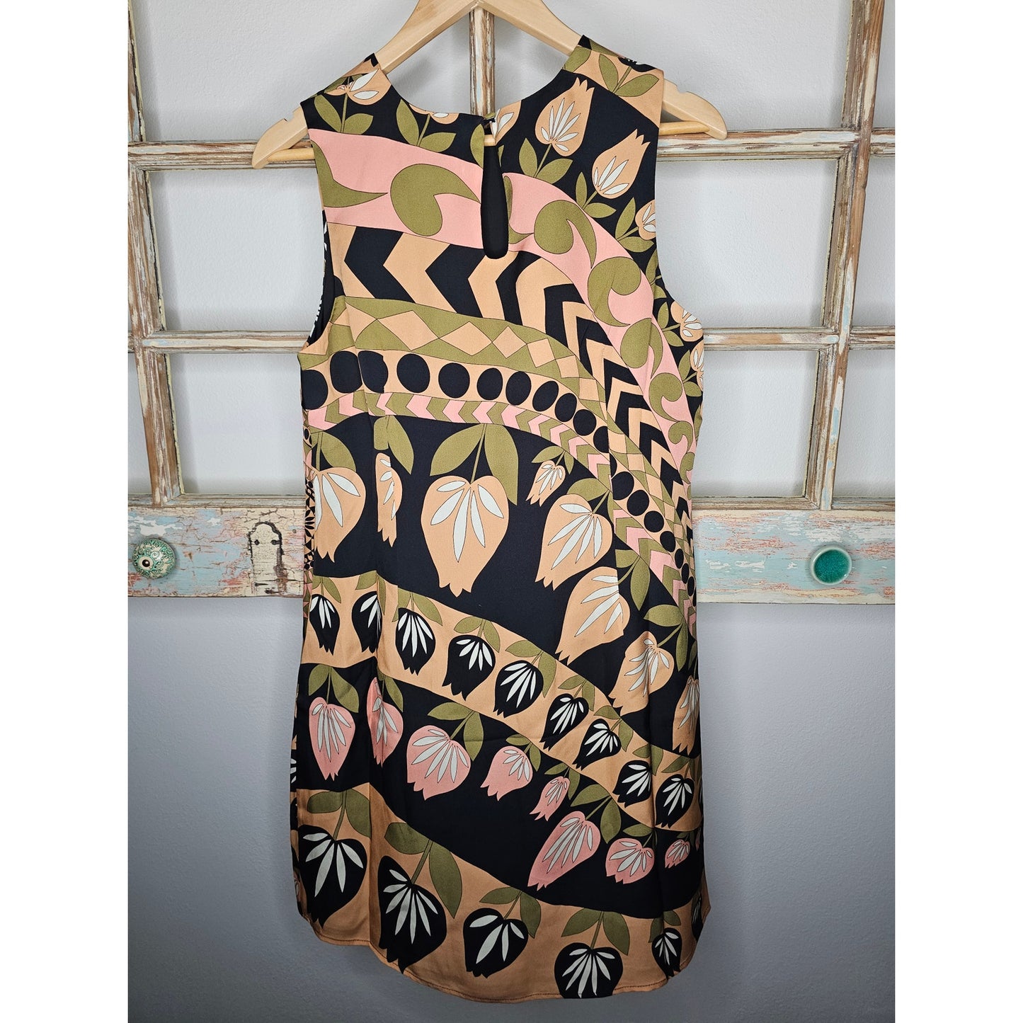 NWT Flora Bea Sleeveless Dress with A-line Bodice in 100% Silk Ladies Size Large
