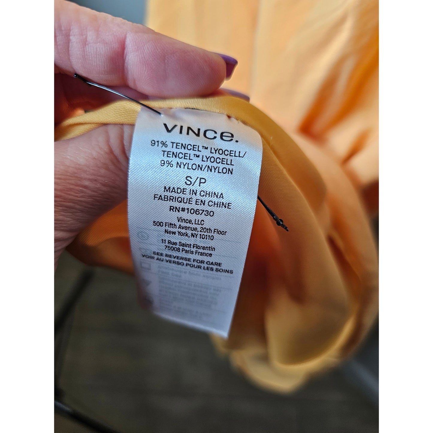 NWT VINCE Cloque lined Midi Dress In Sherbert ladies size Small
