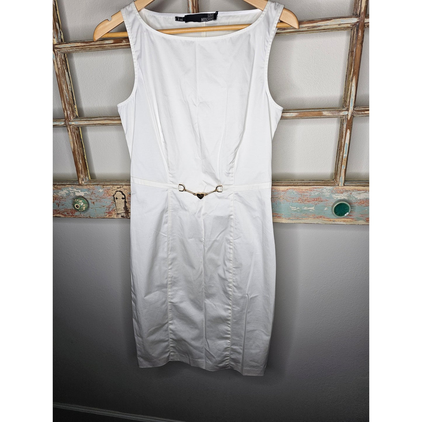 NWT Moschino White Cotton Sleeveless Lightweight Dress Size 8