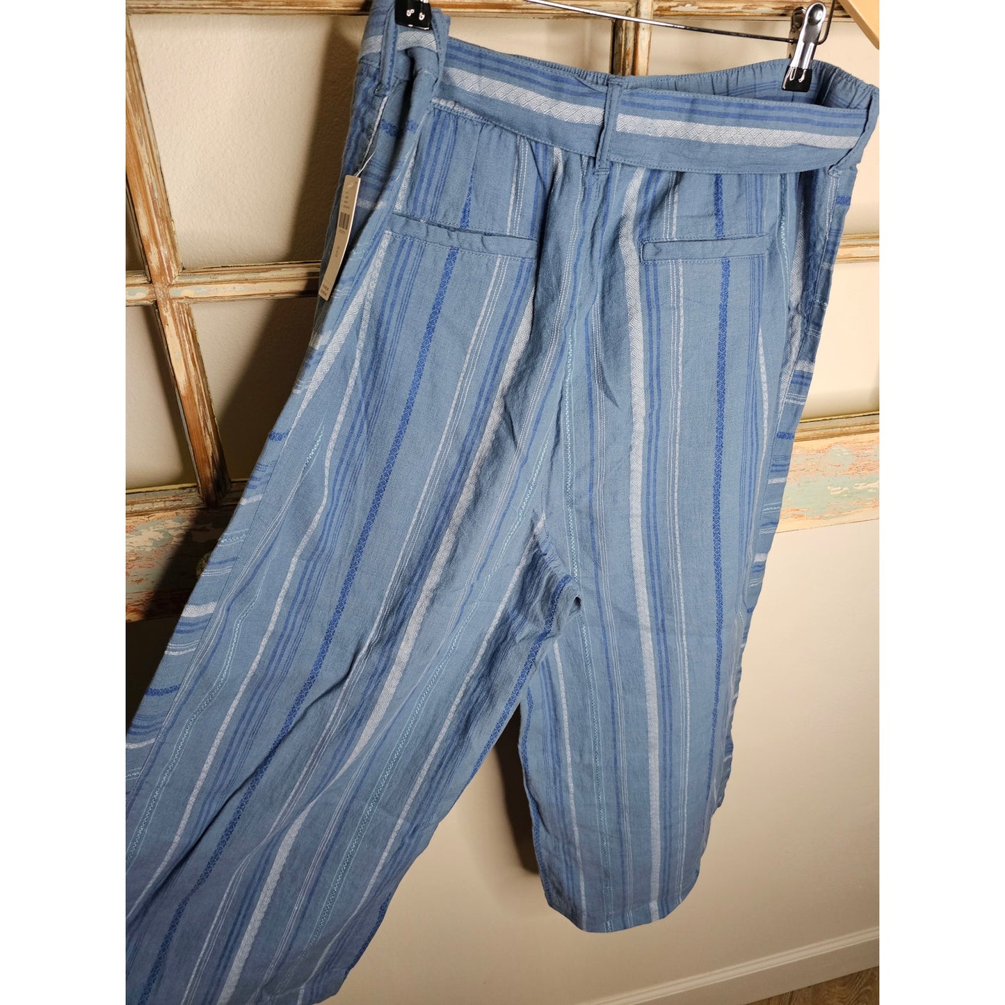 NWT Anthropologie Linen Laguna Cropped Ladies Wide Leg Pants size XL