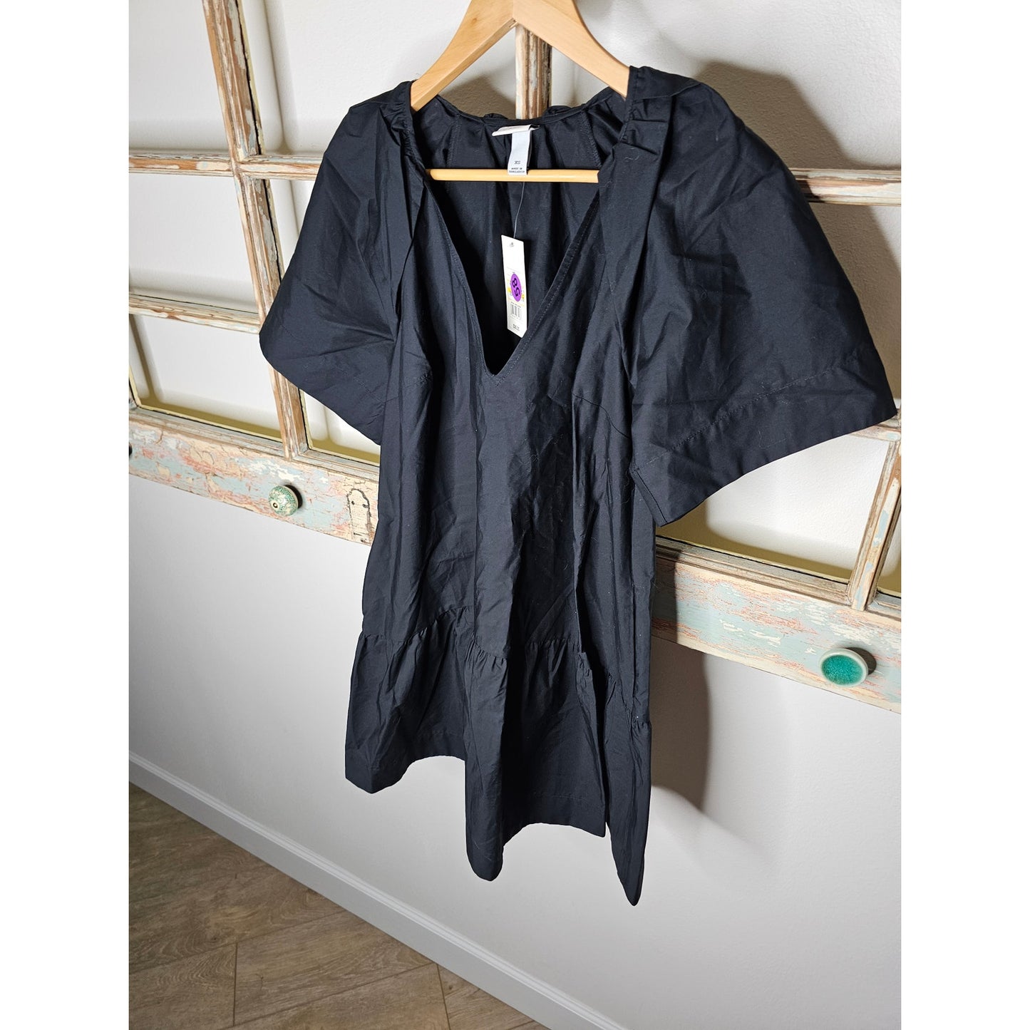 NWT Women's Flutter Short sleeve Mini Poplin Dress Size XS