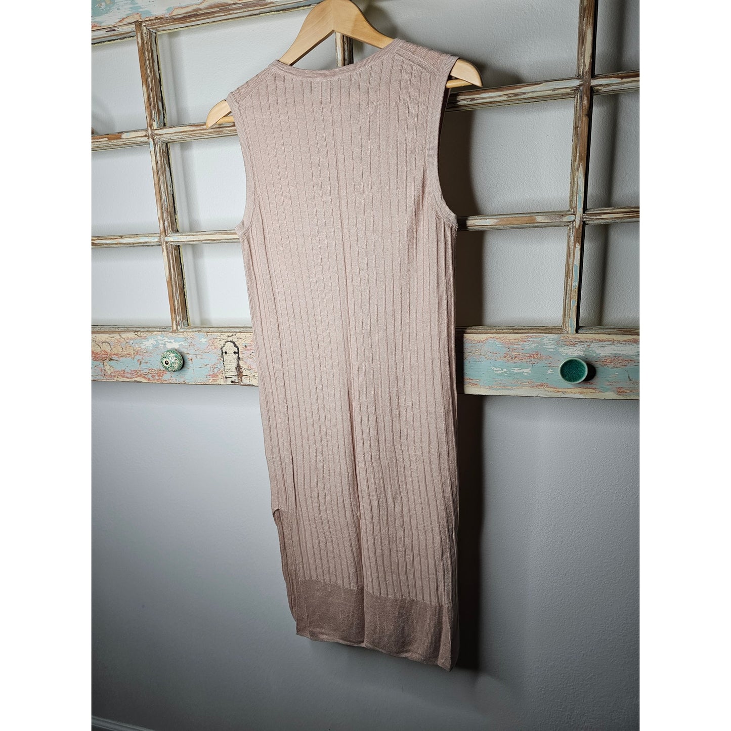 Linen 360 Linen Italian Yarn Midi Column Dress with Side Slits Size XS