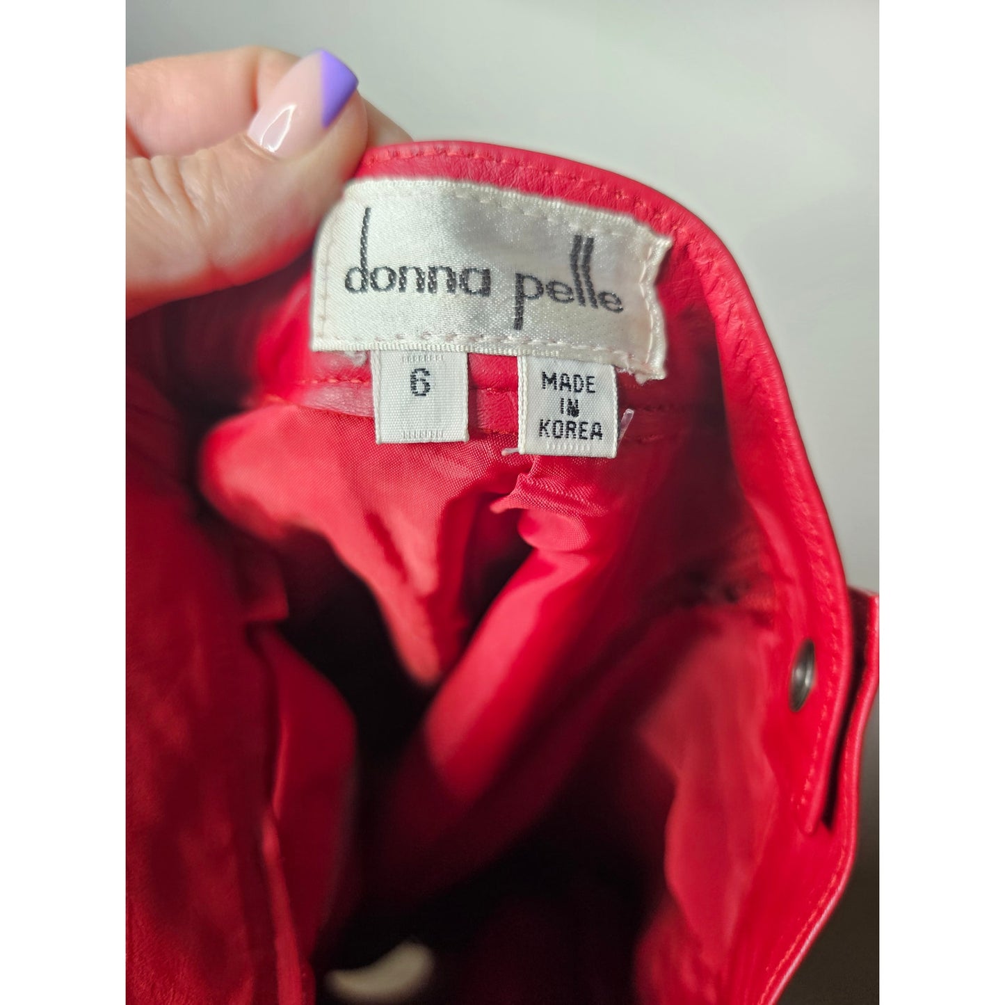Vintage Donna Pelle Red Leather Pencil Skirt Ladies size 6