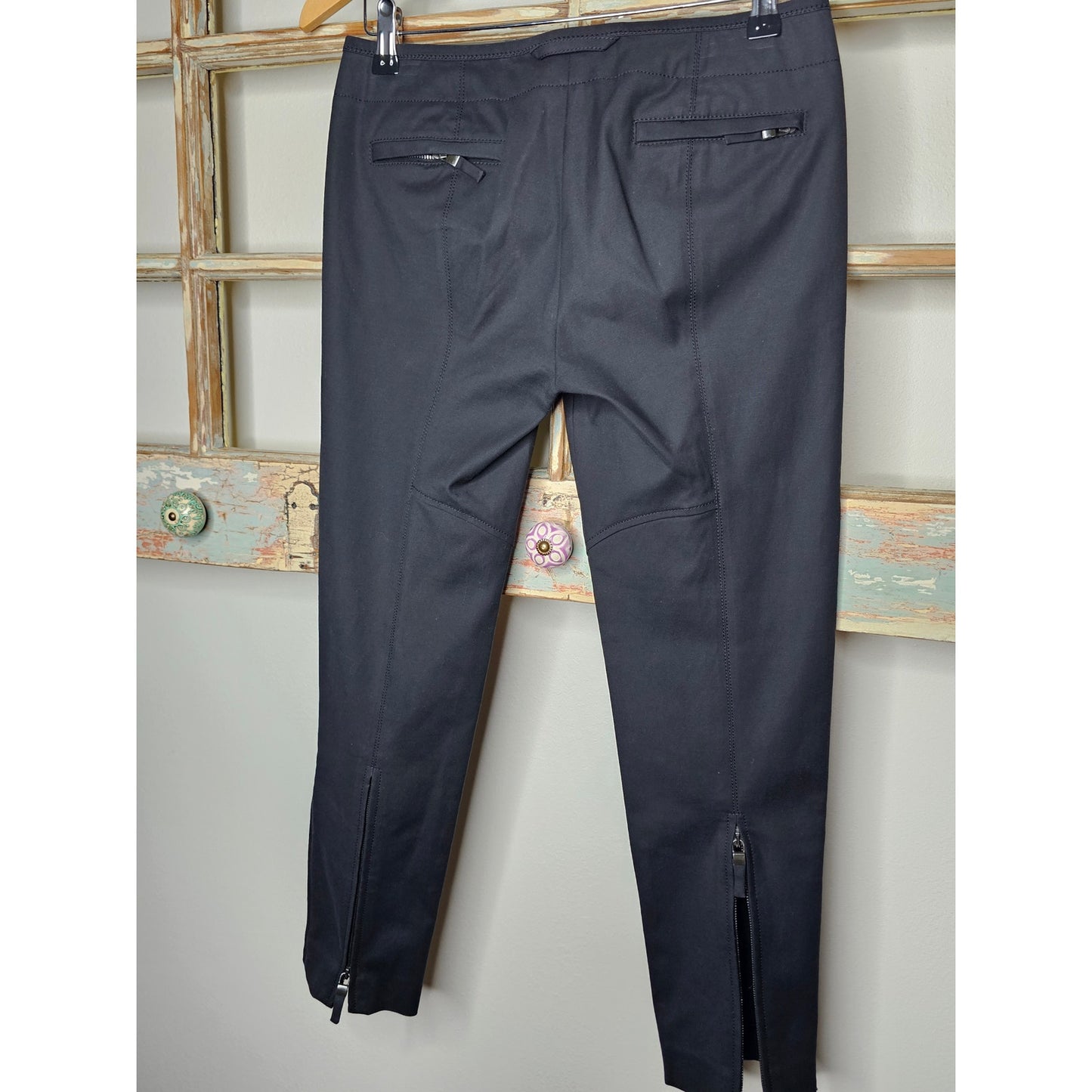 KaufmanFranco Black Midrise Pants with zipper back/side zipper size 4 /40