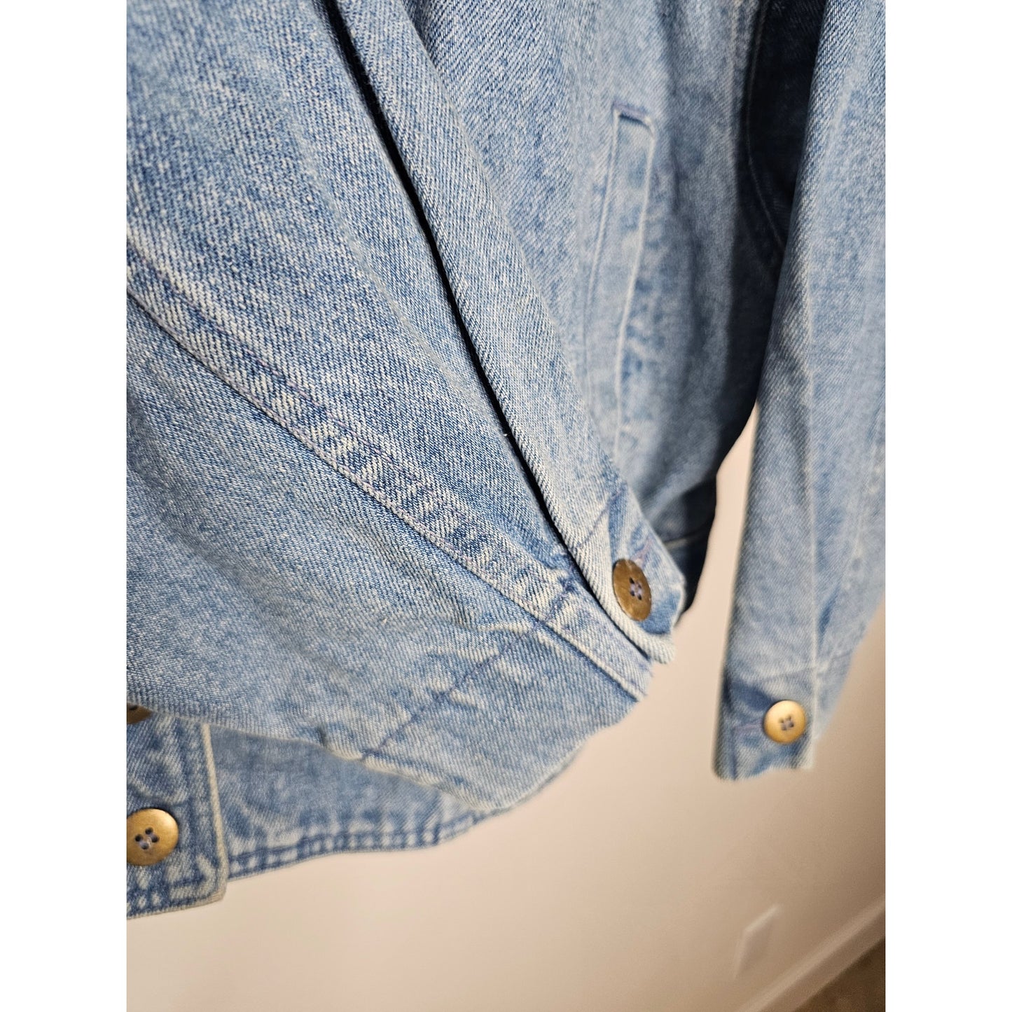Vintage Denim Jacket By Together With Lace Dolman Sleeves Ladies Size XL