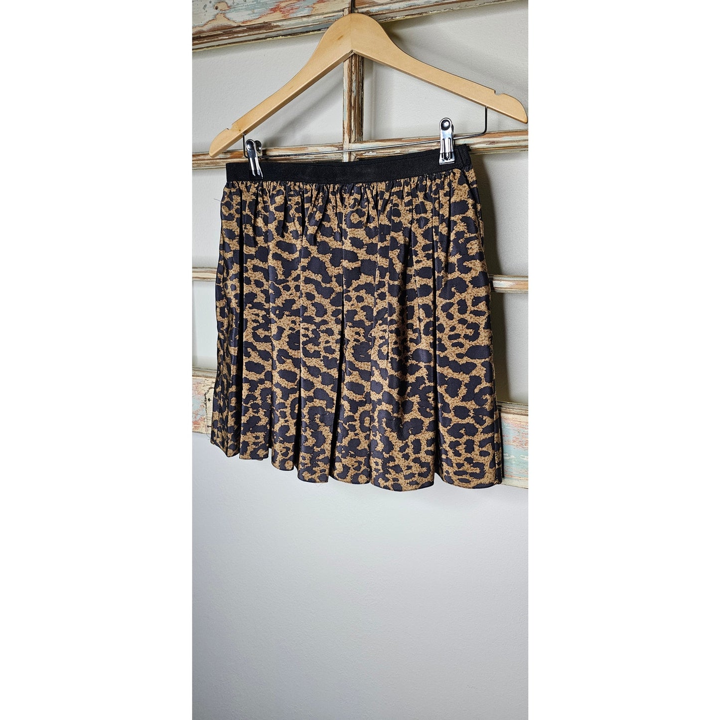 NWOT Sea New York Leopard Silk Blend Print Flare Skirt Size 8