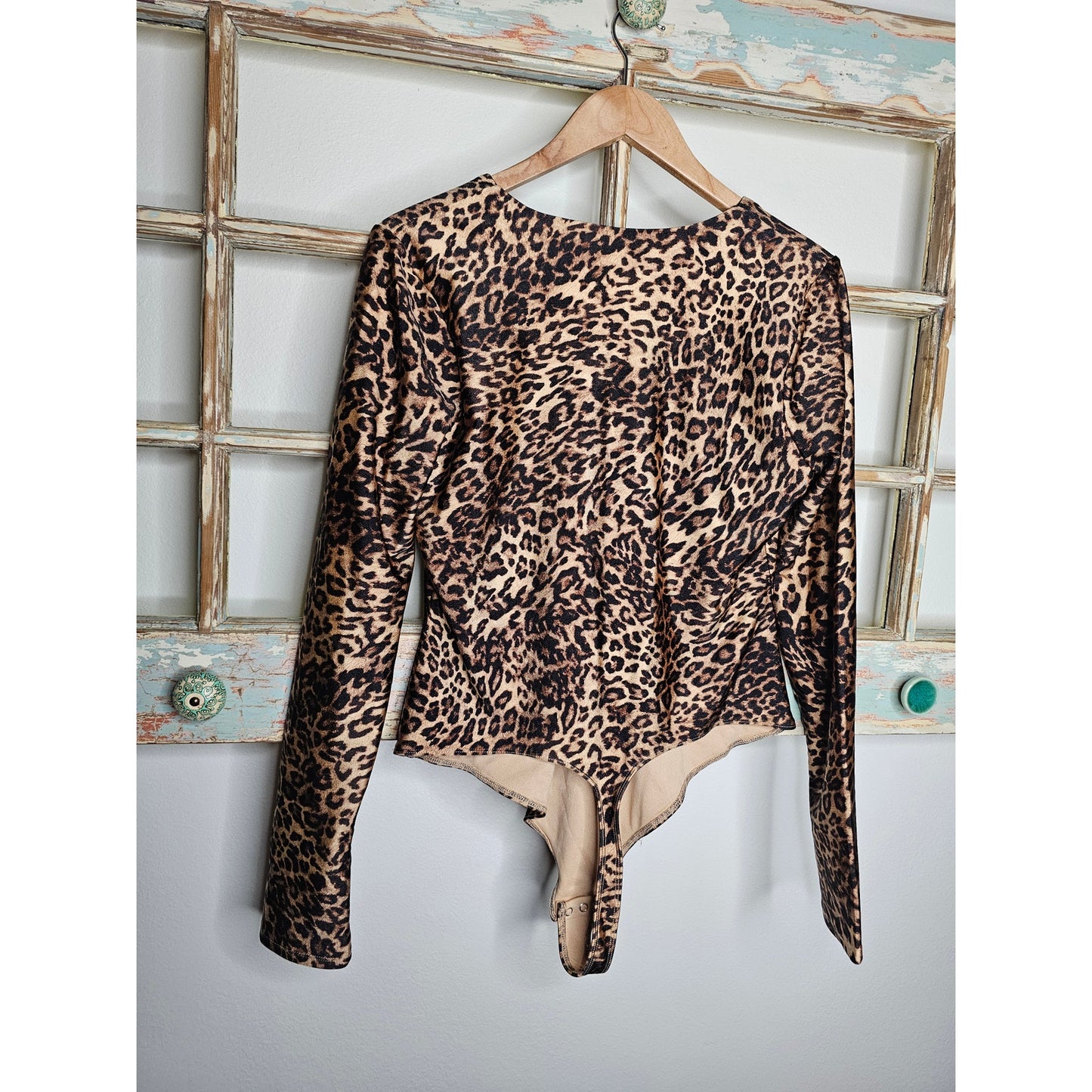 Good American Compression Thong Bodysuit Leopard Cheetah Size 2X