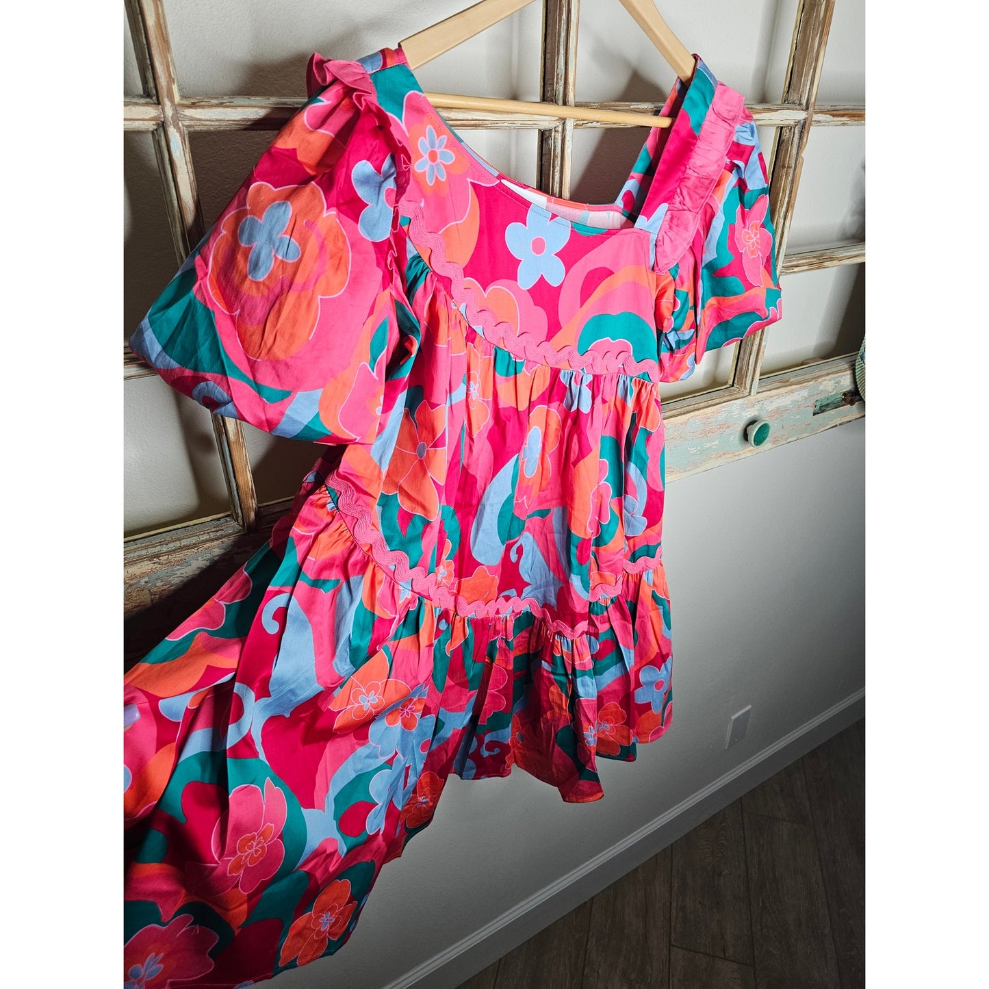 NWT Alden Adair Chandler Trippy Mini Babydoll Dress Size XS