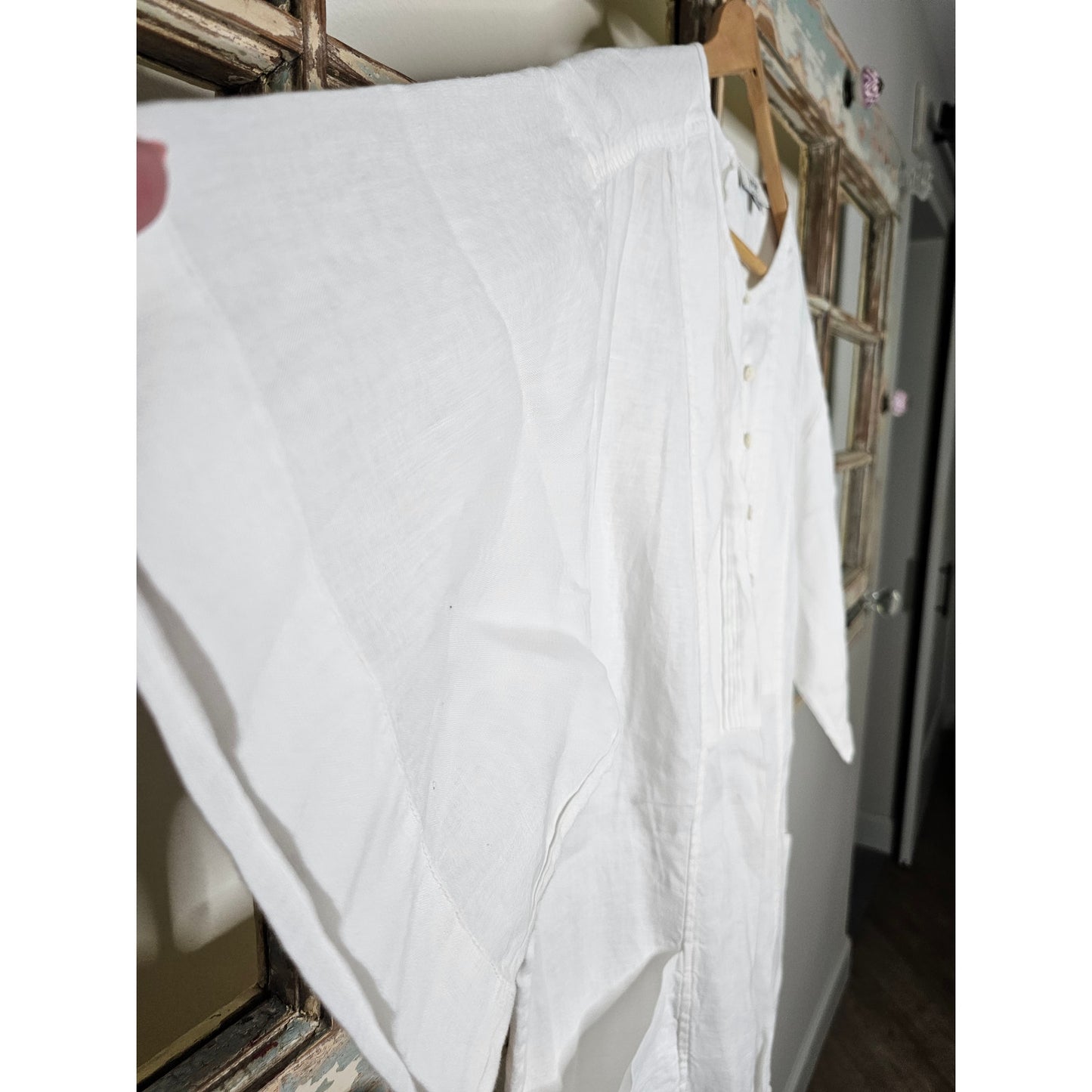 Linen White Joie Short Sleeve Short Romper Ladies size XL