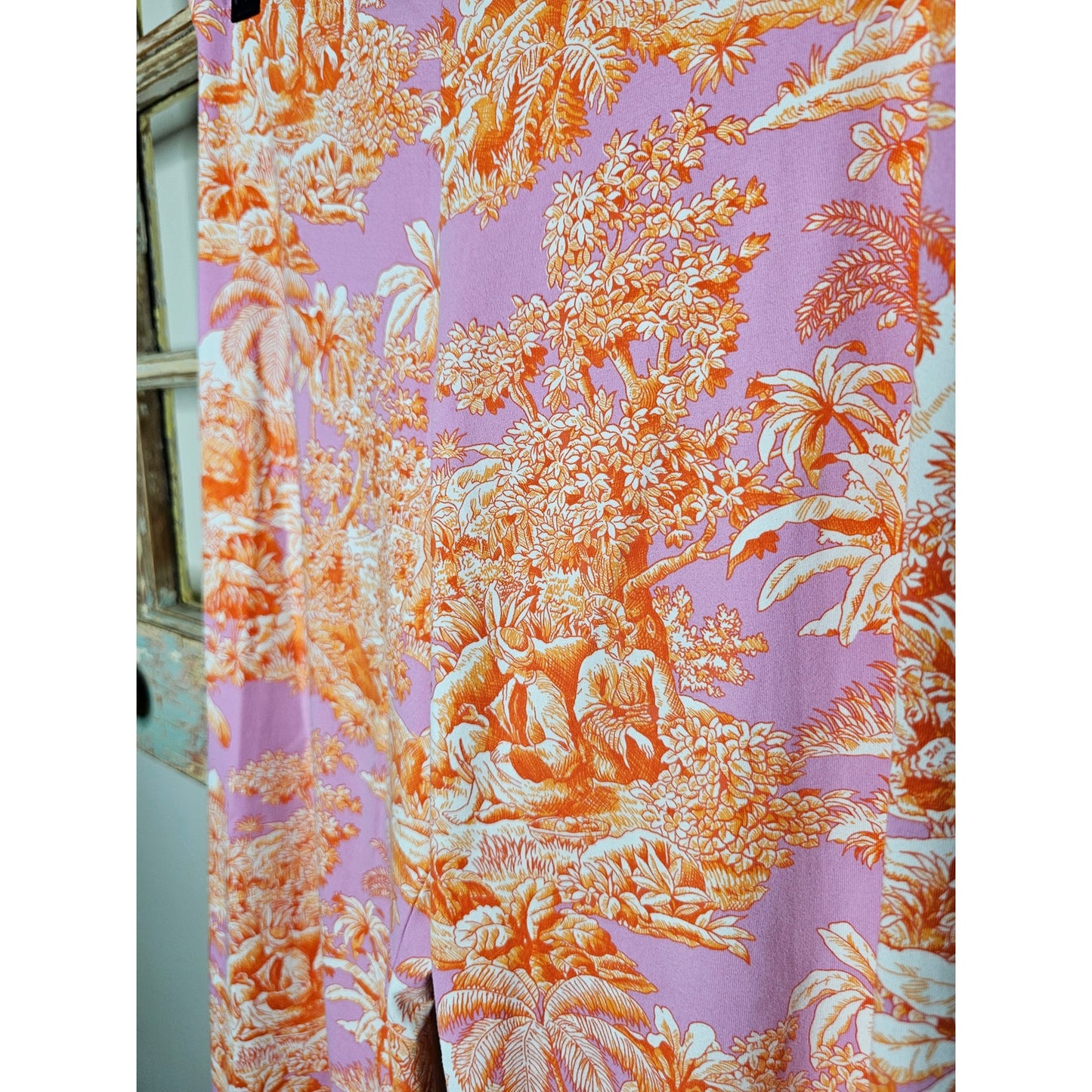 Toile Orange/Purple Comfy Lounge Leisure Pants Size Medium