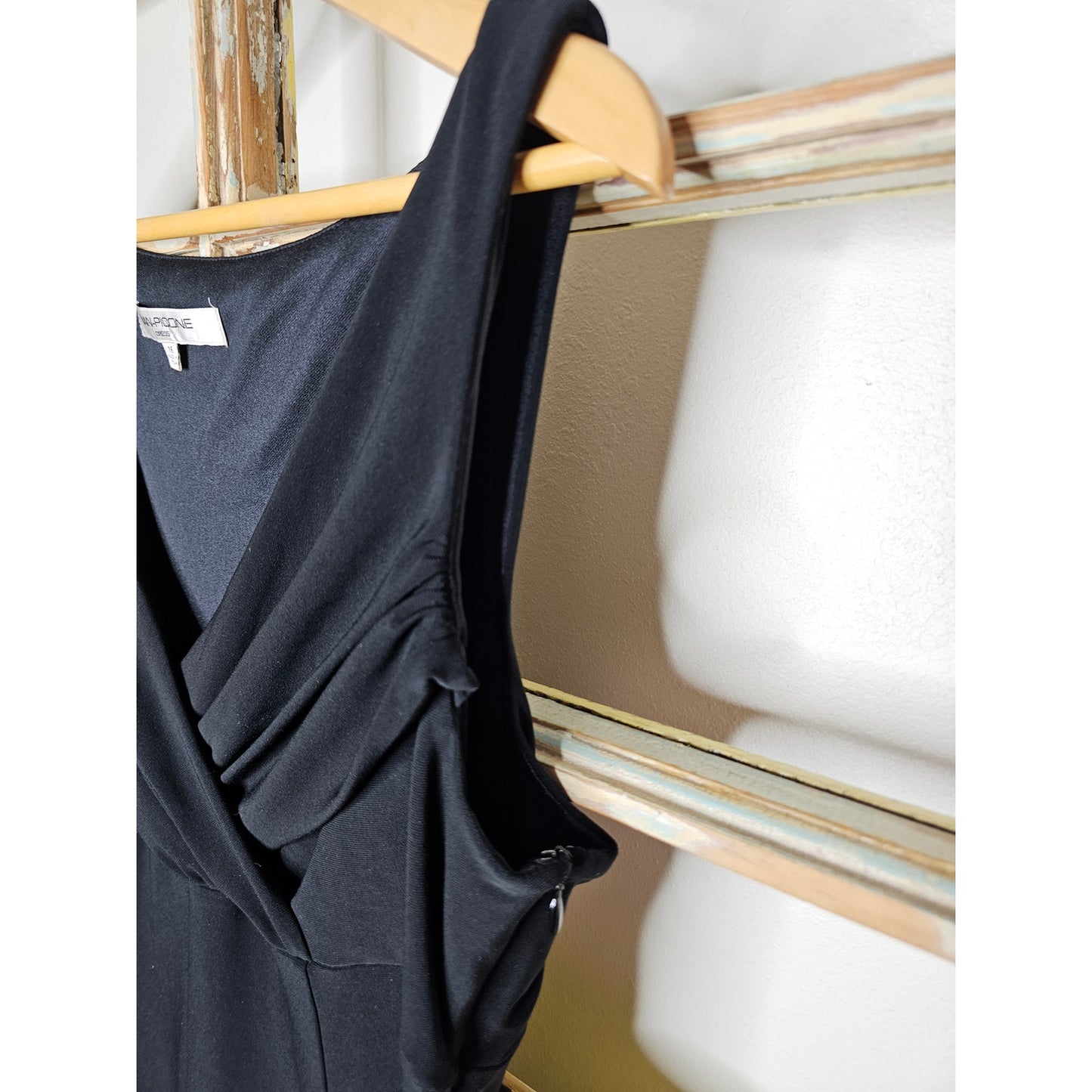 Evan-Picone Black Sleeveless Fit and Flare Midi Dress Ladies size 16