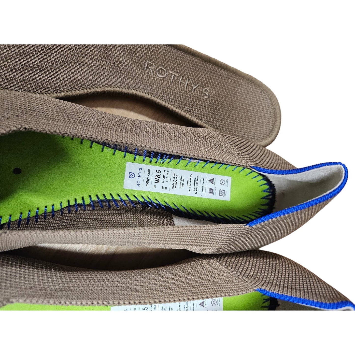 NWOB Rothy's Taupey Pointy Ballerina Flat Ladies size 8.5