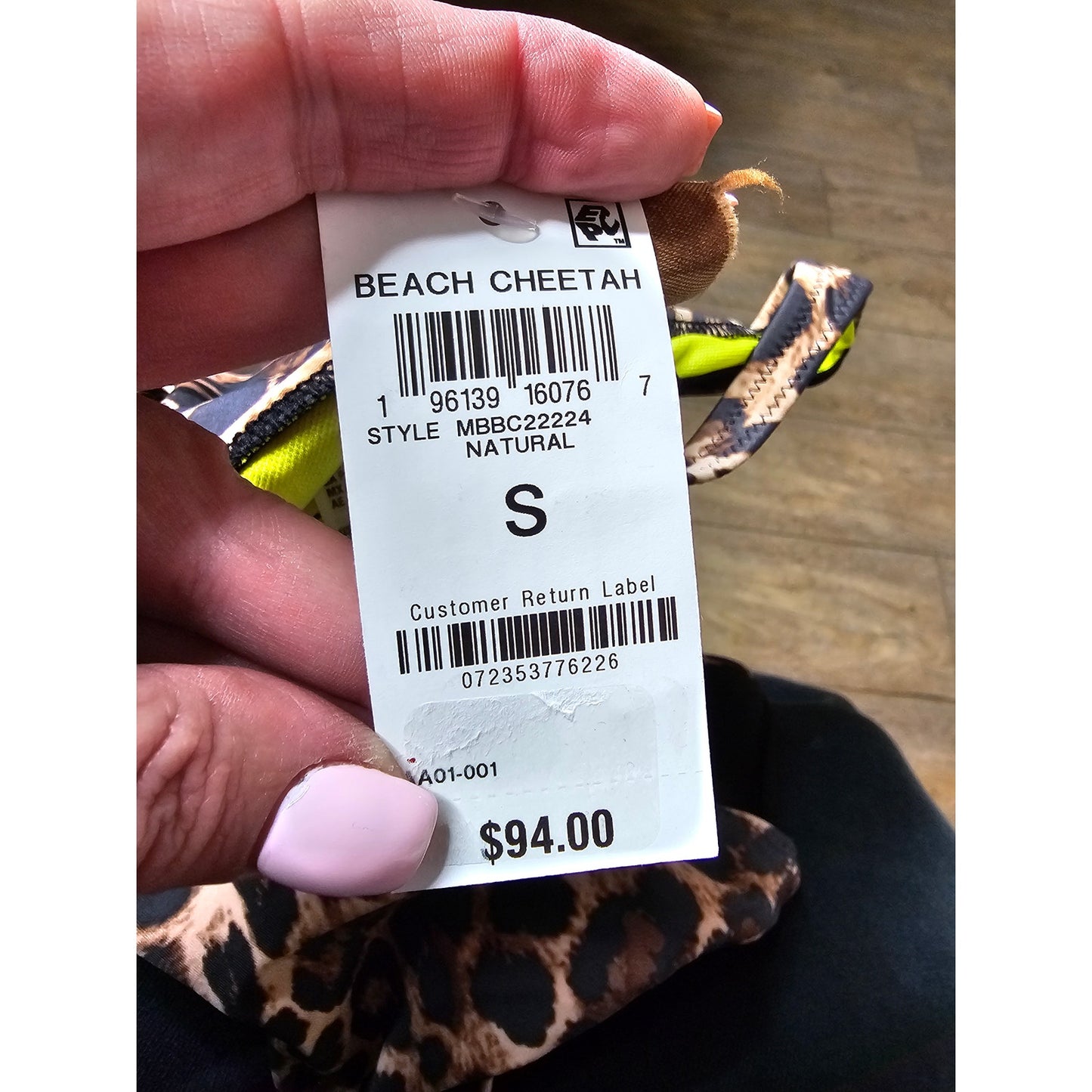 Bar III NWT Beach Cheetah Natural One-Piece swimsuit animal print size small