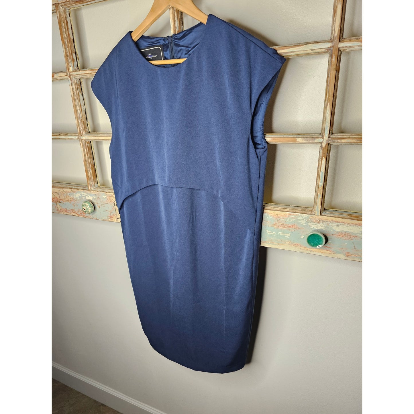 Malene Birger Navy Sleeveless Eugenie Shift Dress Cap Sleeves Size 6