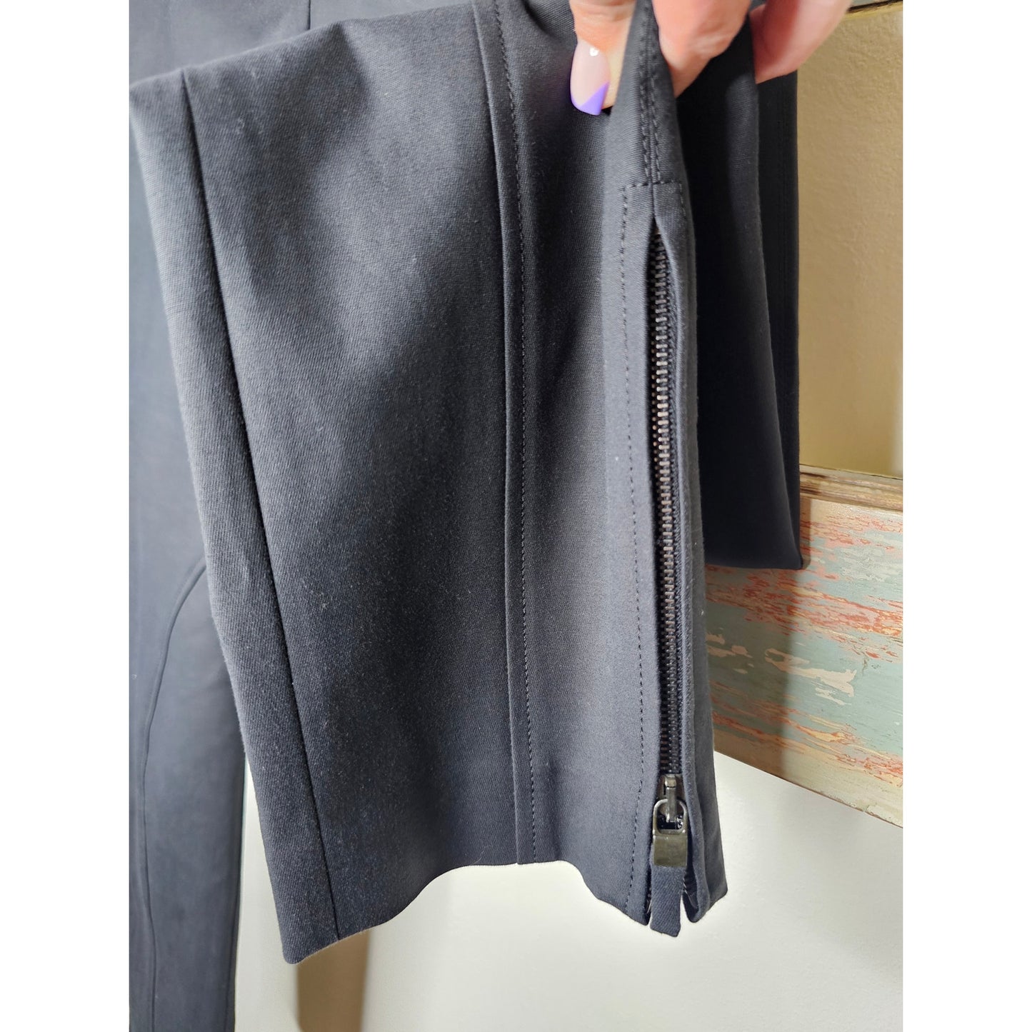 KaufmanFranco Black Midrise Pants with zipper back/side zipper size 4 /40