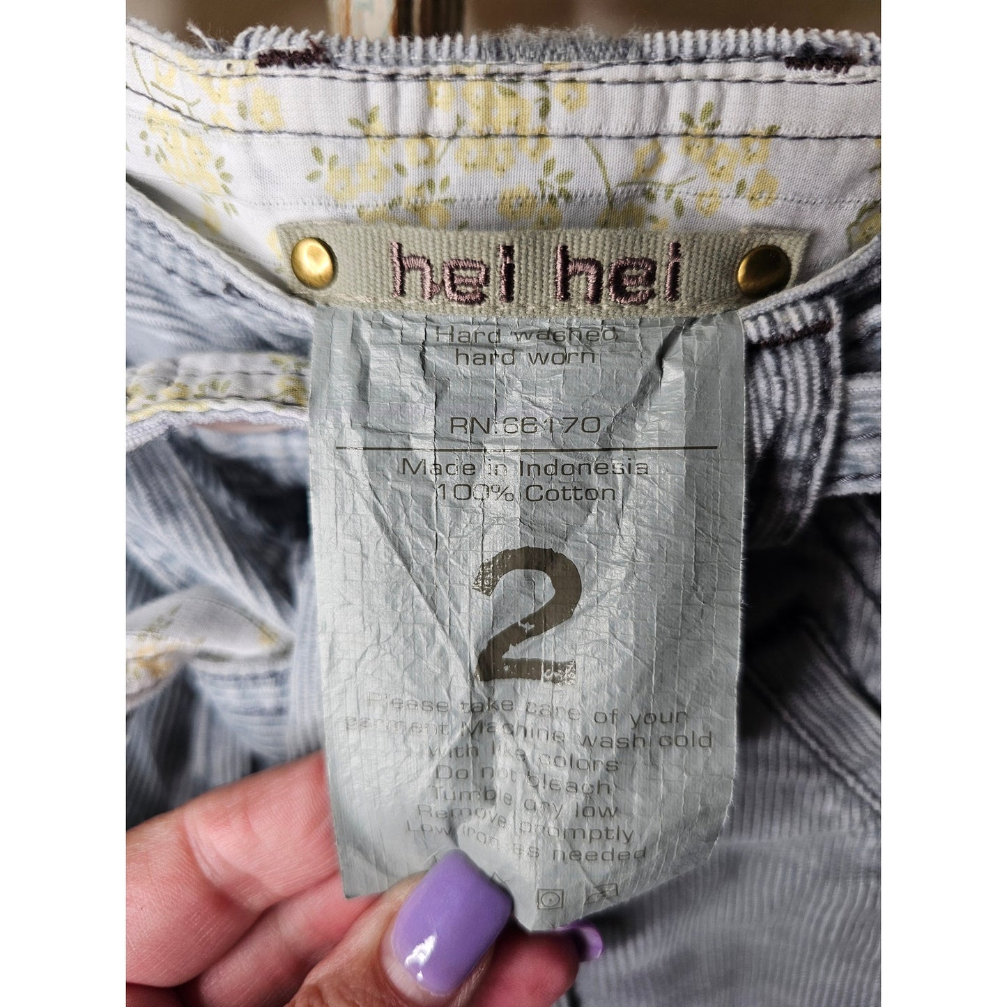 HEI HEI Anthropologie Wide Leg Light Blue Corduroy Pants Size 2