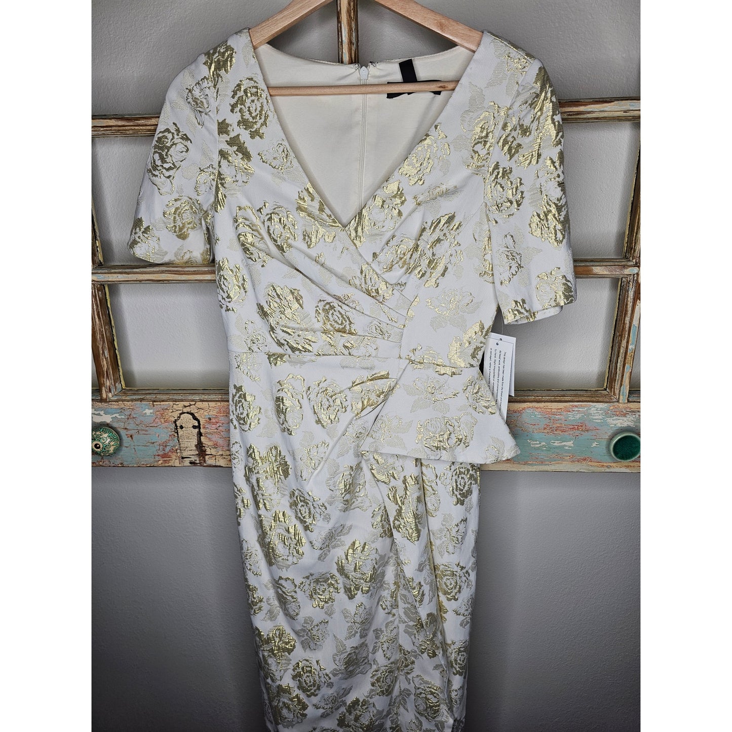 NWT Aidan Mattox Draped Jacquard column Gown Dressladies size 6