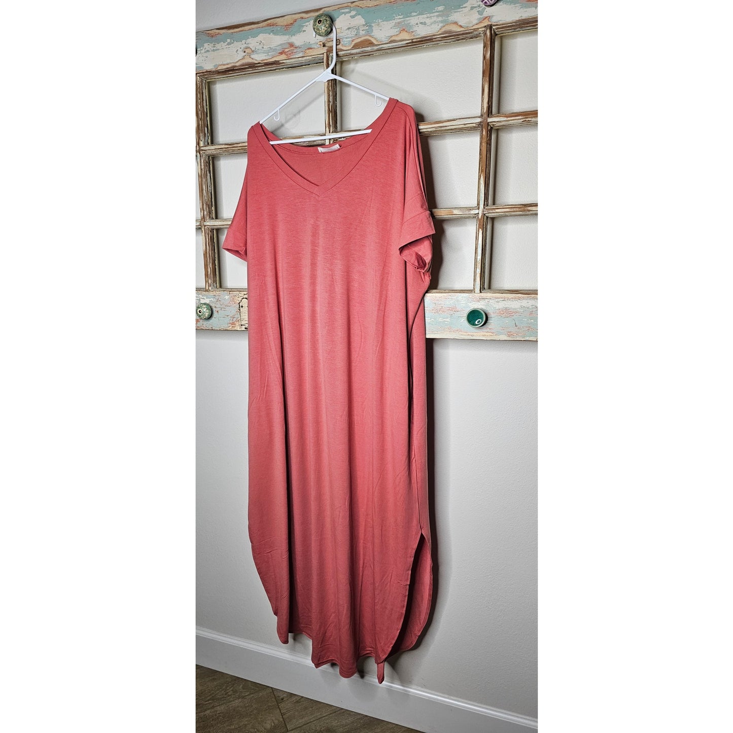 NWT Zenana Maxi Dress/ Kaftan rounded Split hem with pockets size 2X 18/20