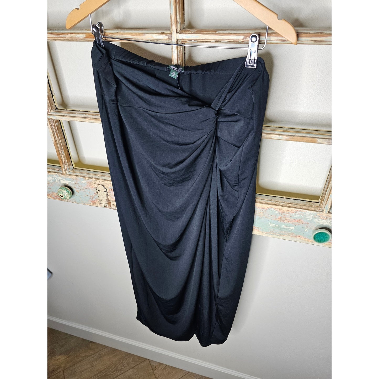 NWOT Black Knot Tied Maxi Skirt With Open Slit on Side Wild Fable Size XXL