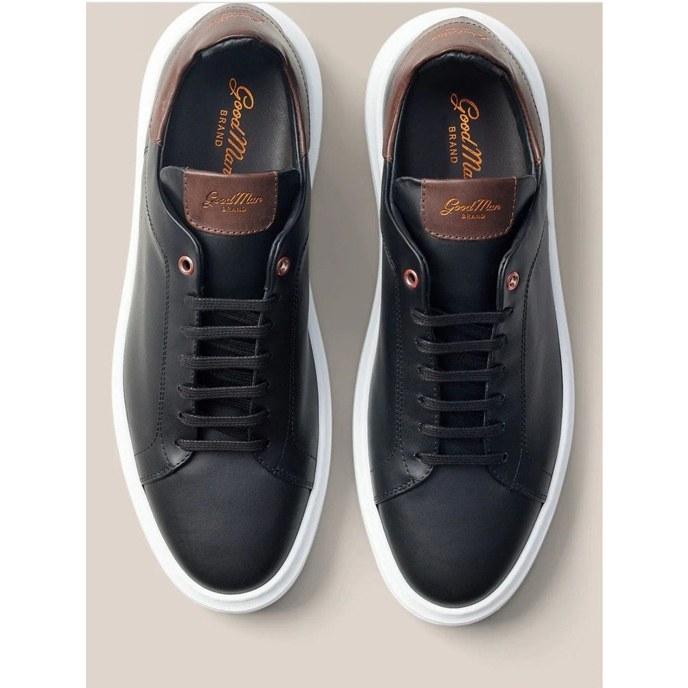 NIB Good Man Brand Legend London Black Sneaker with Brown Accent Men's size 10