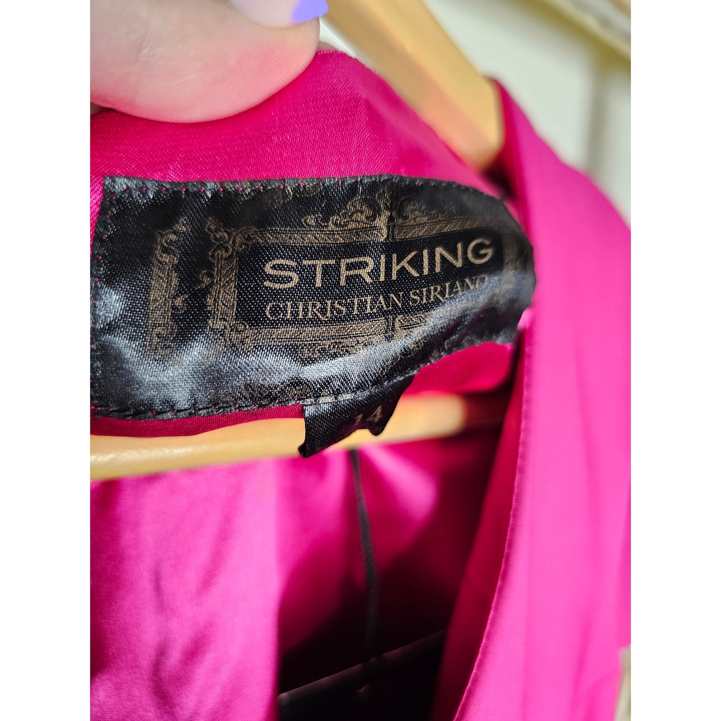 NWT Christian Siriano Magenta Midi Dress with Ruffle Hem Size 14