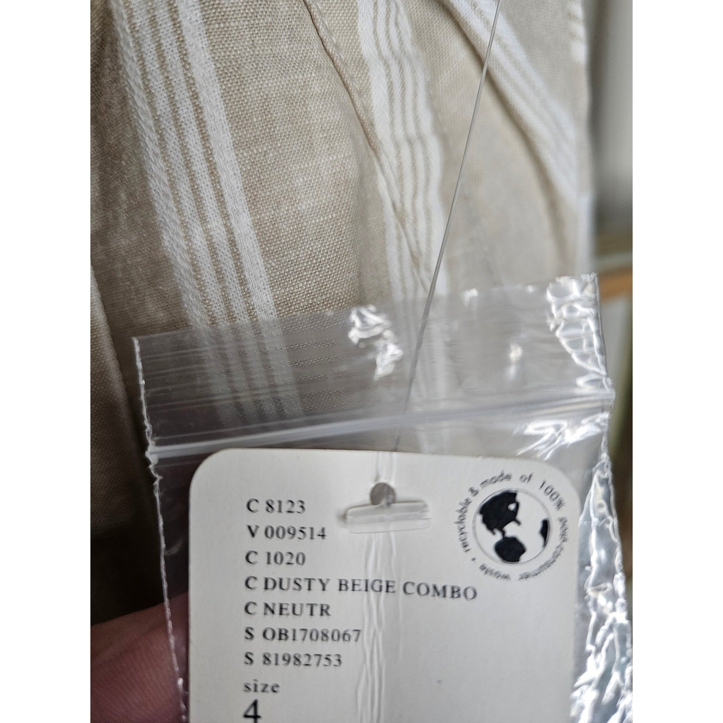 NWT Free People Wide Pleated Striped Linen Blend Pants Ladies size 4